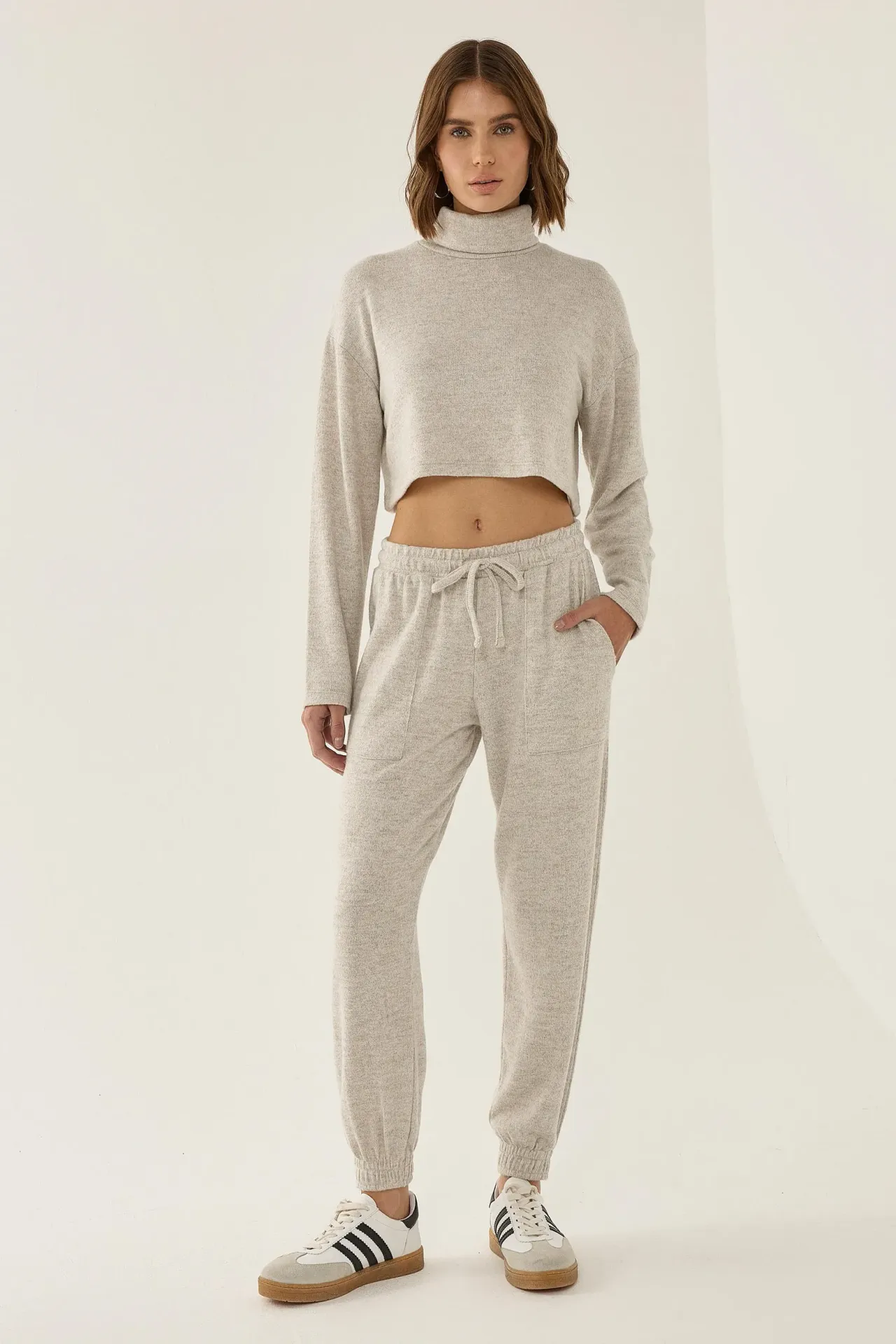 Elastic Waist Knitted Sweatpants