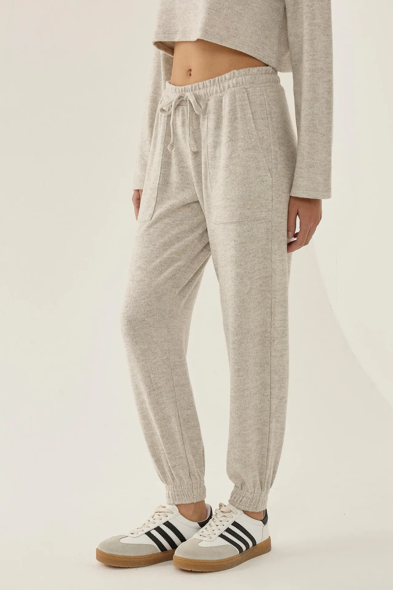 Elastic Waist Knitted Sweatpants