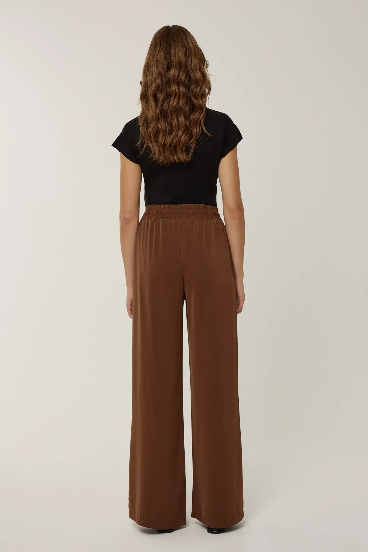 Elastic Waist Wide Leg Pants