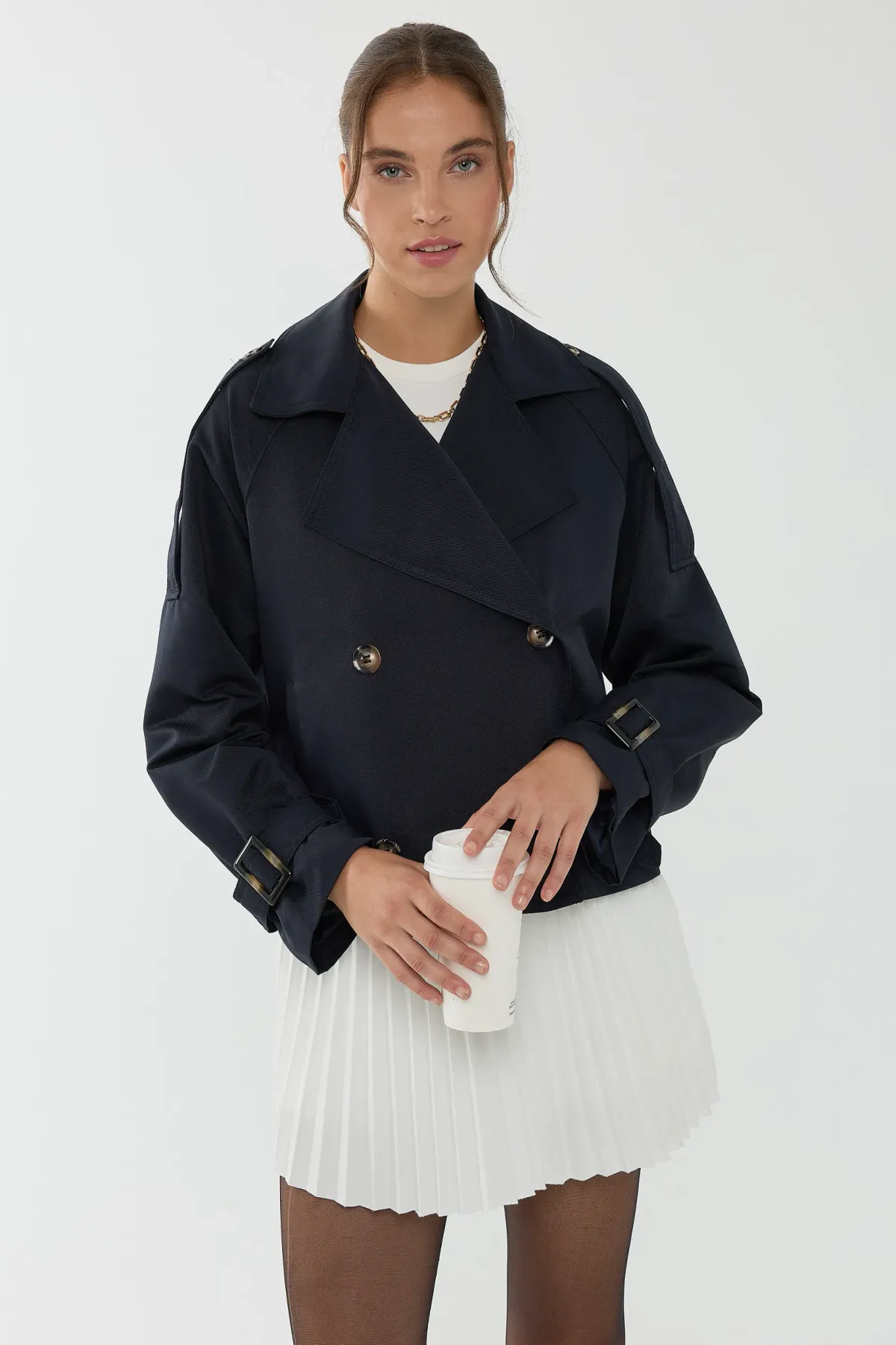 Oversized Crop Trench Coat 1