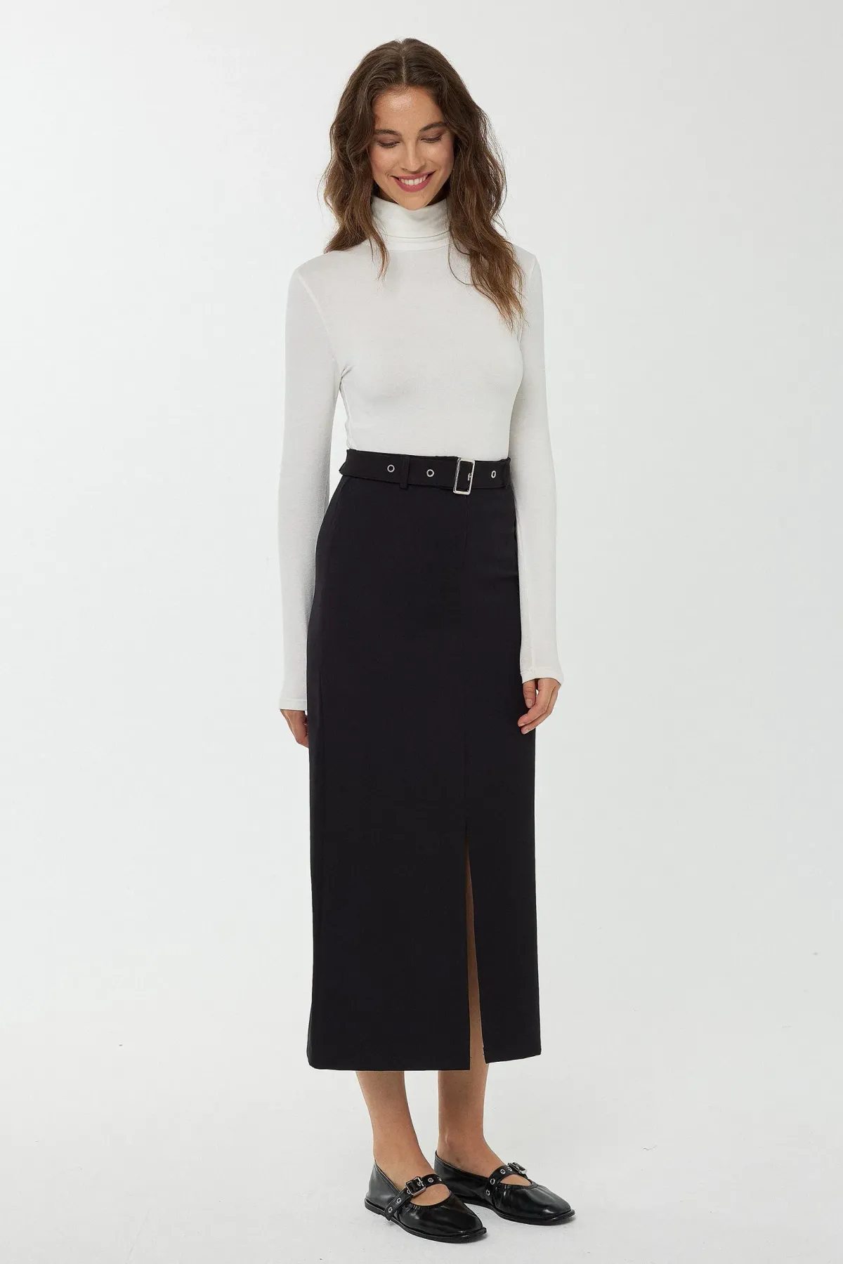 Midi Skirt with Slit 3