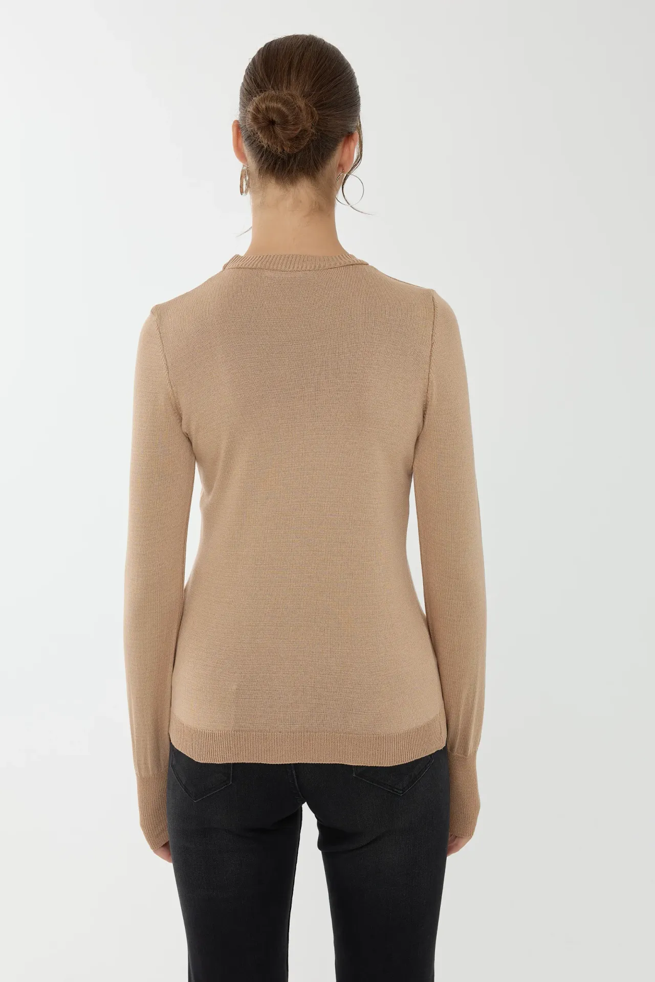 Slim Fit Crew Neck Viscose Top