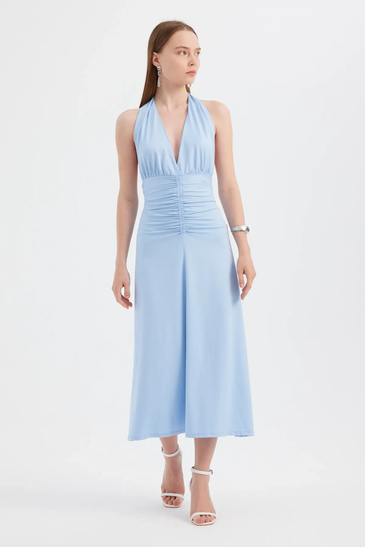 Backless Halter Neck Midi Dress 2