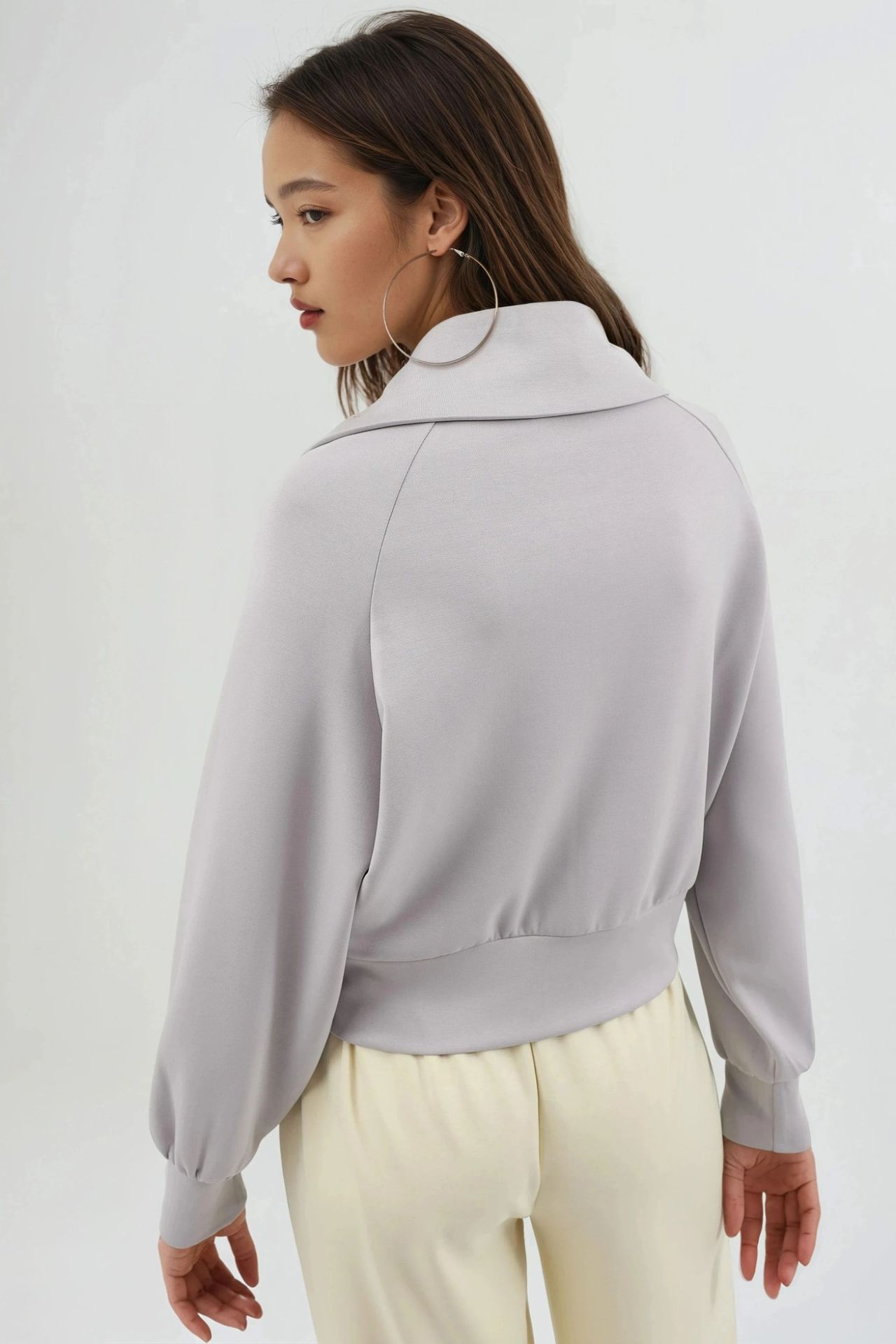 BUSEM Rahat Kesimli Fermuarlı Sweatshirt 3