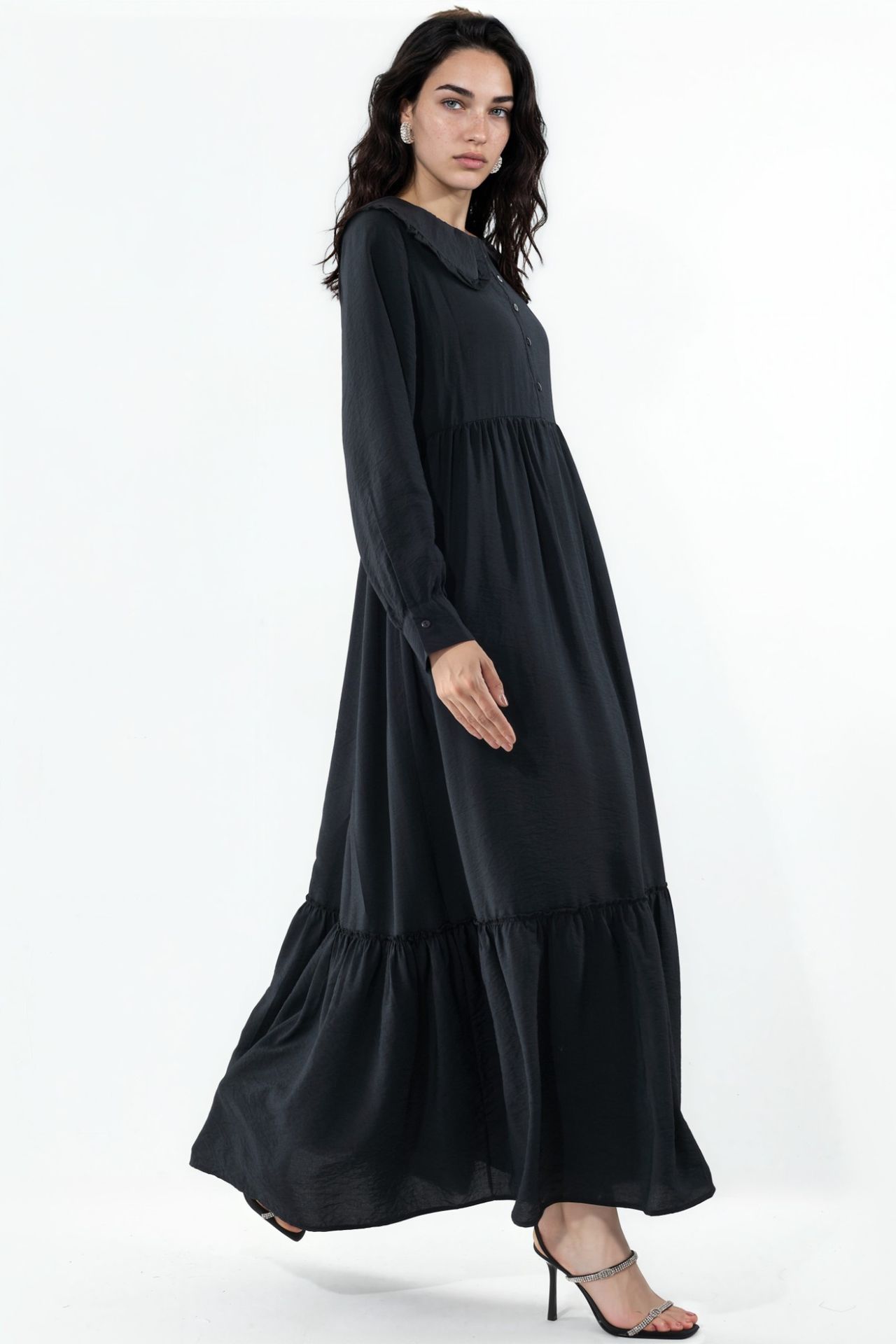 BDART Maxi Dress with Baby Collar and Button Closure 2