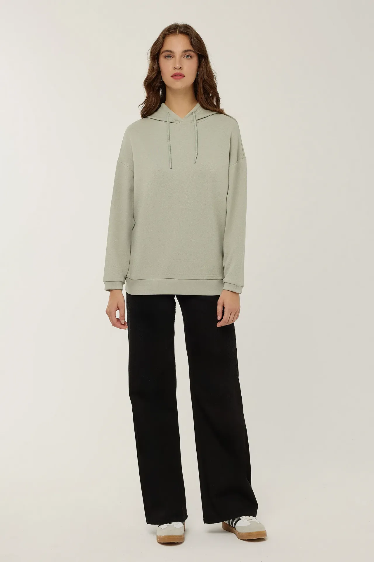 Relaxed Fit Cotton Blend Sweatshirt