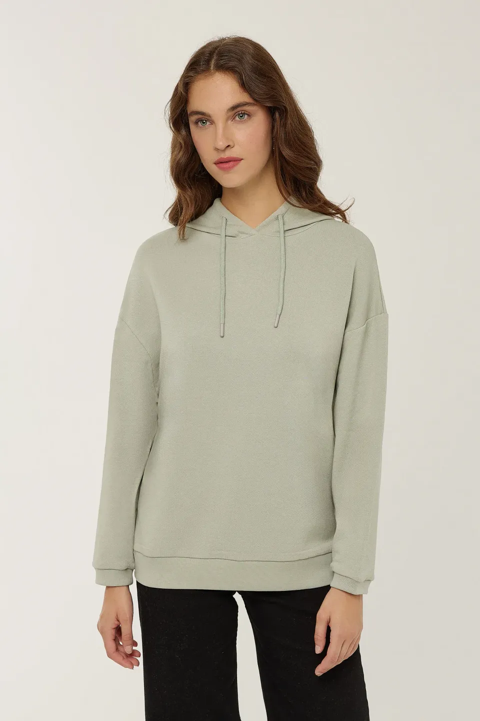 Relaxed Fit Cotton Blend Sweatshirt