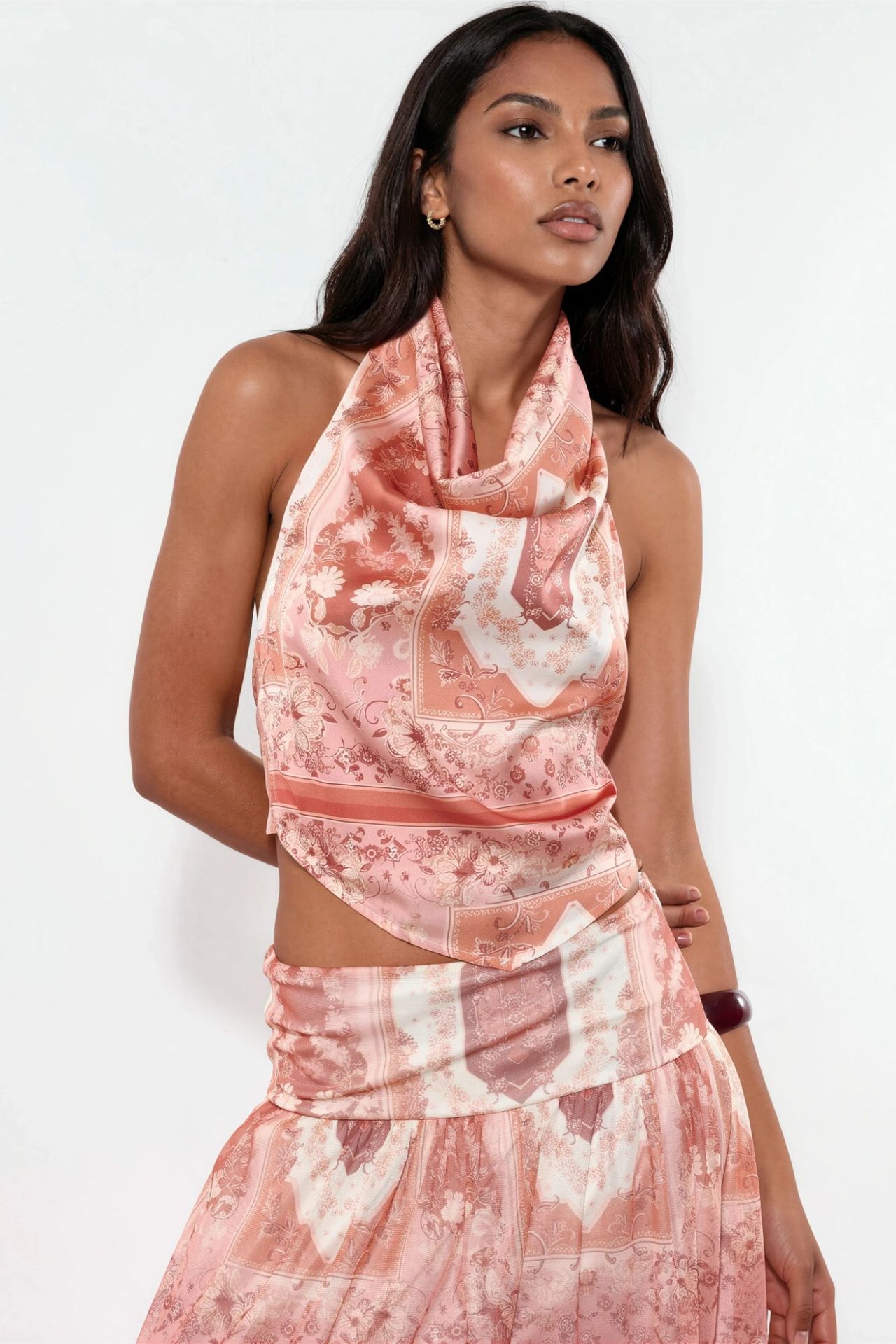 Halter Collar Patterned Top 4