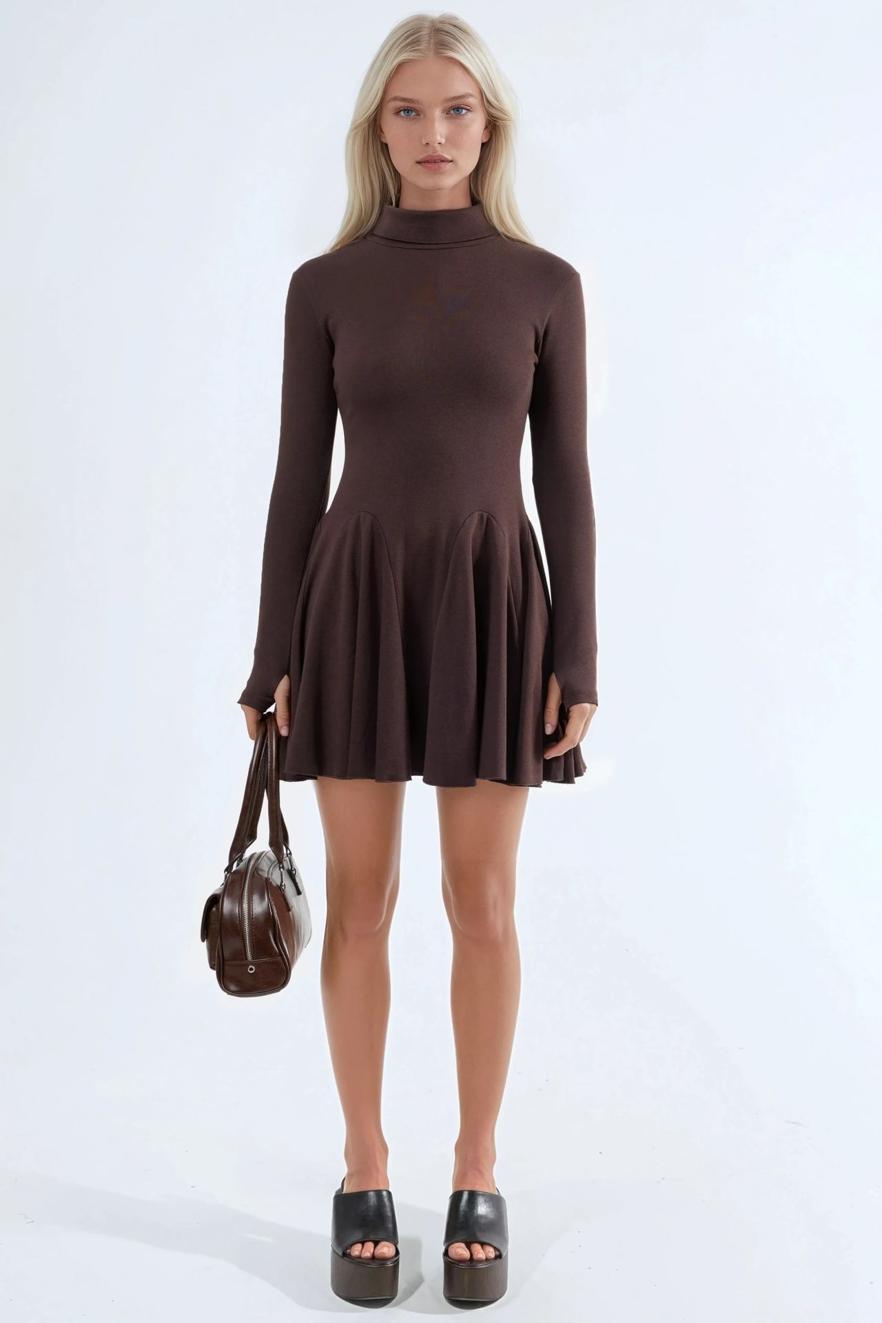 BUSEM Mini Turtleneck Jersey Dress 5