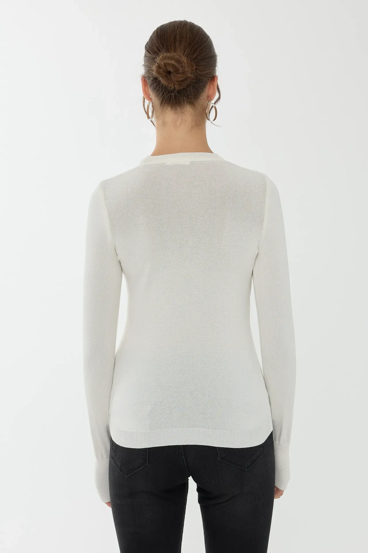 Slim Fit Crew Neck Viscose Top