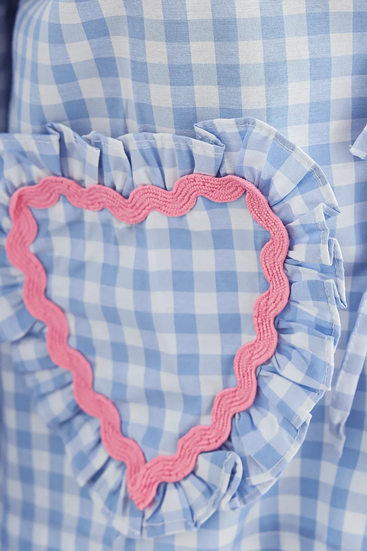 Checked V-Neck Tie-Front Blouse