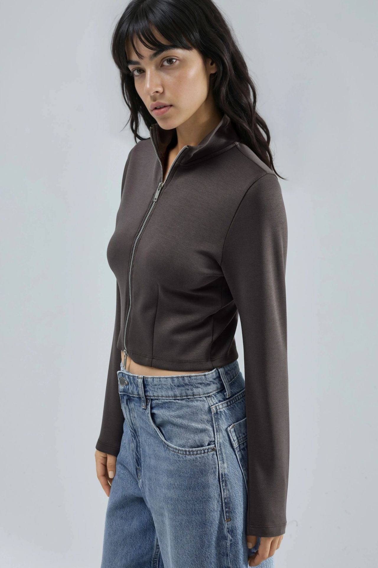 BUSEM Fitted Knitted Jacket with Zipper Closure 2