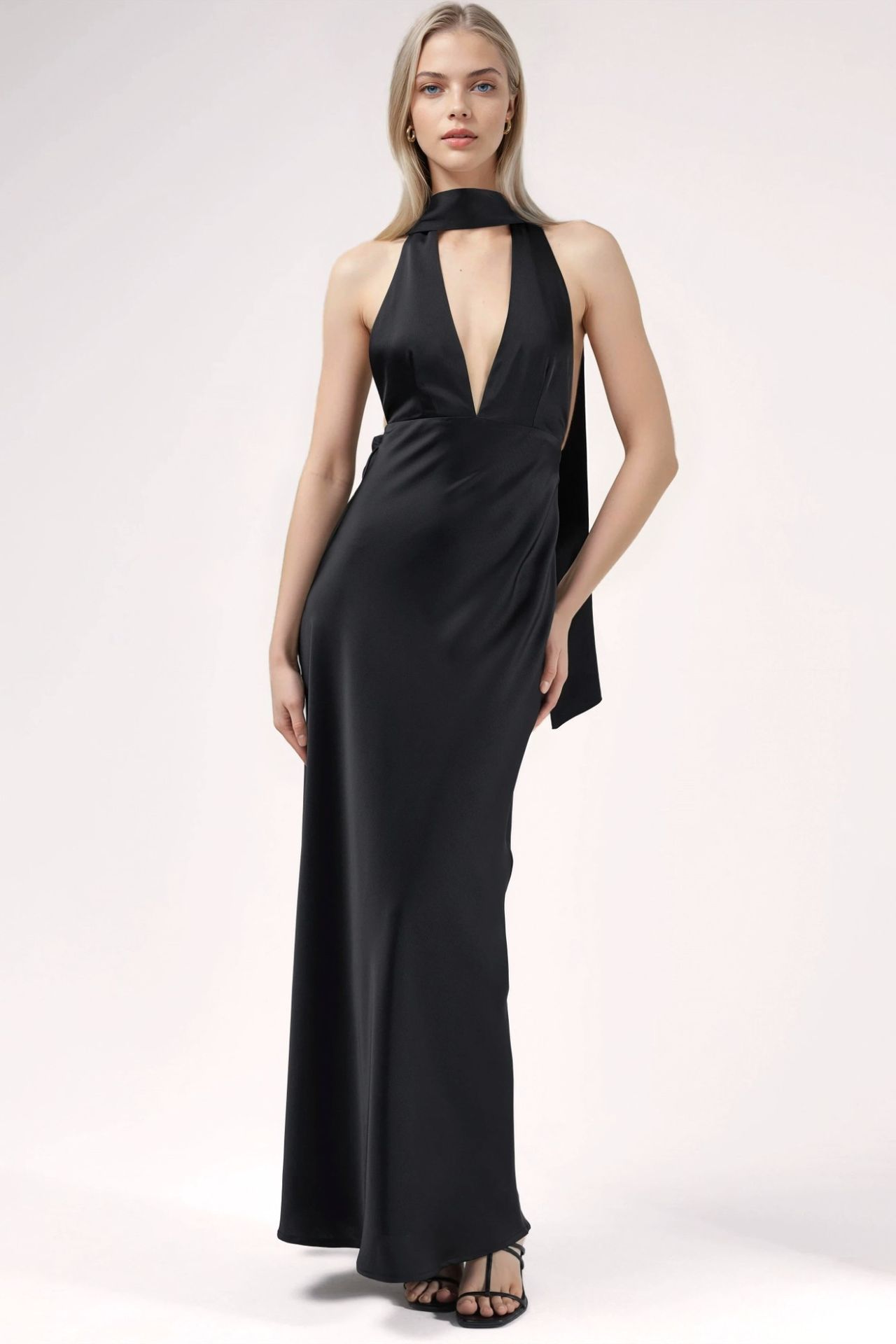V-Neck Bodycon Maxi Dress 1