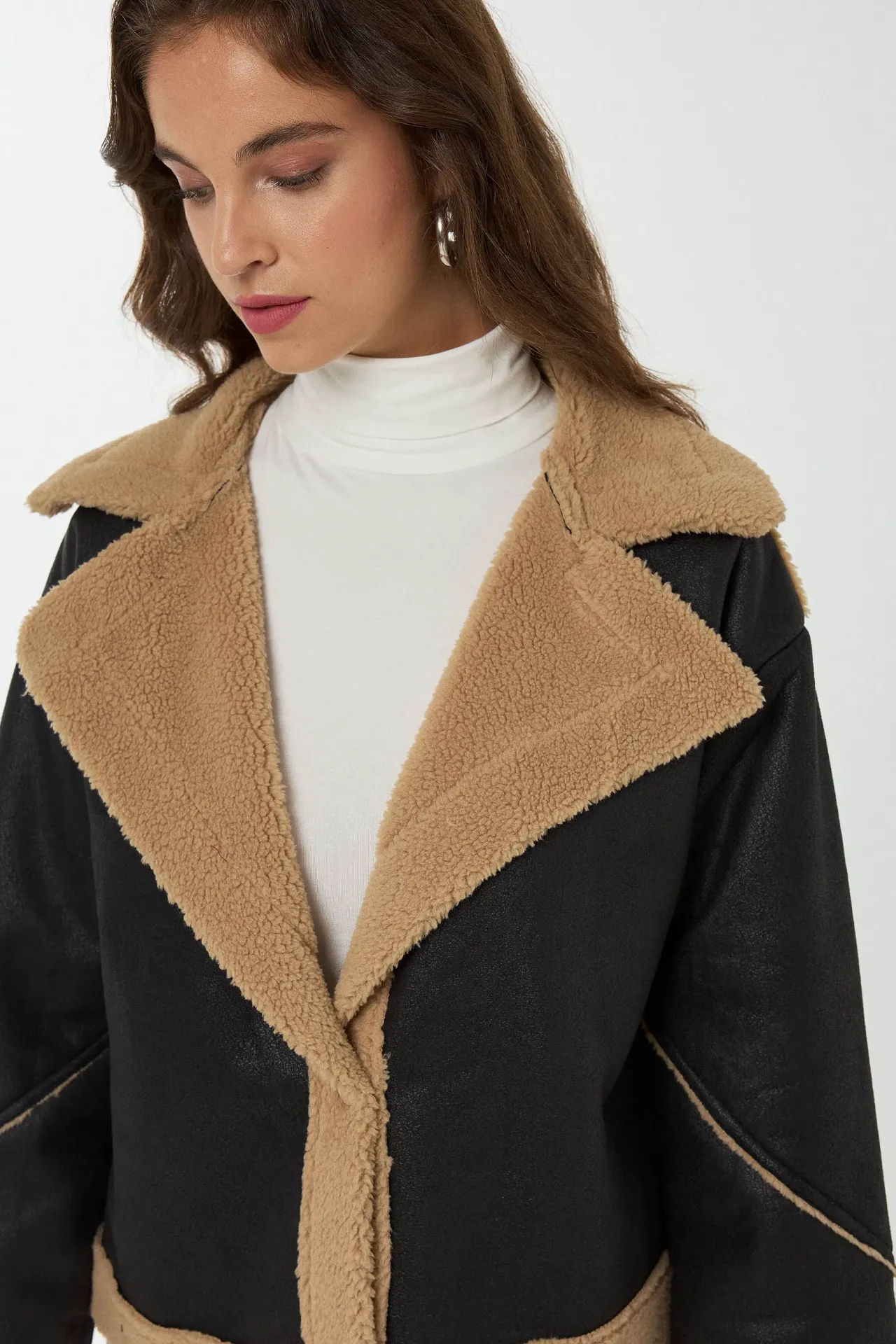 Relaxed Fit Faux Leather Jacket