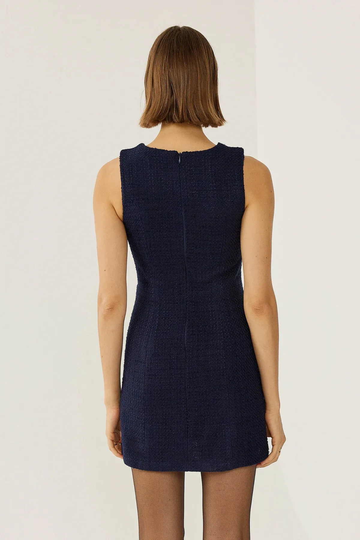 Tweed Buttoned Mini Dress 5