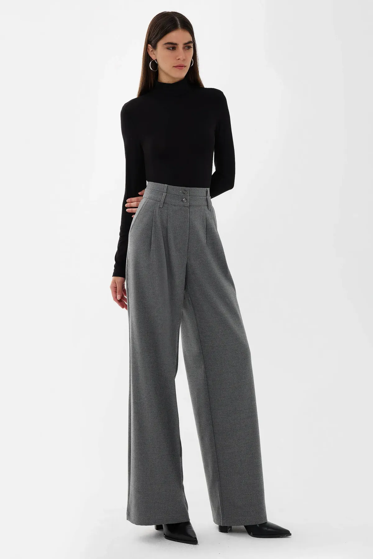 Double Waisted Wide Leg Pants 3