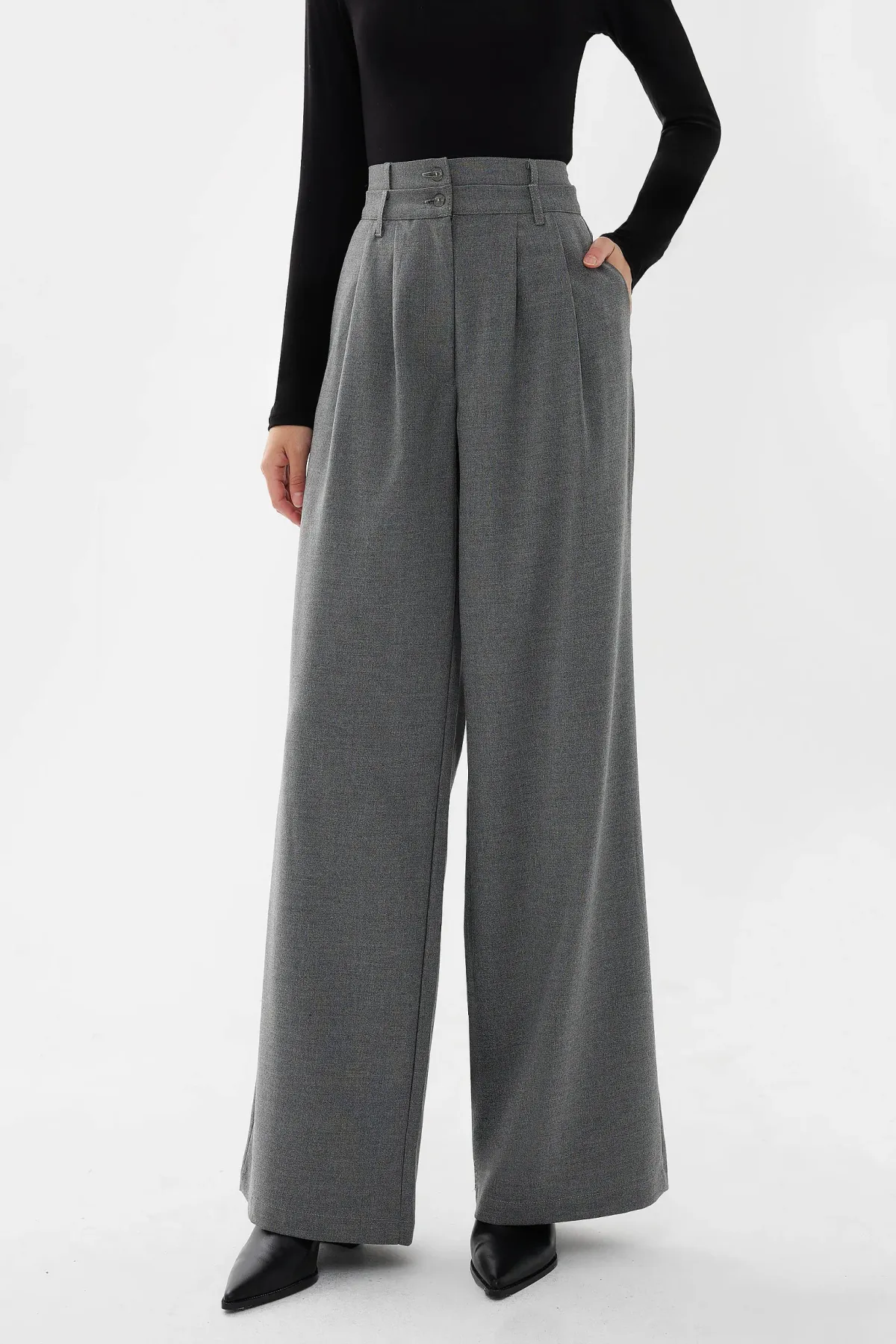 Double Waisted Wide Leg Pants 4