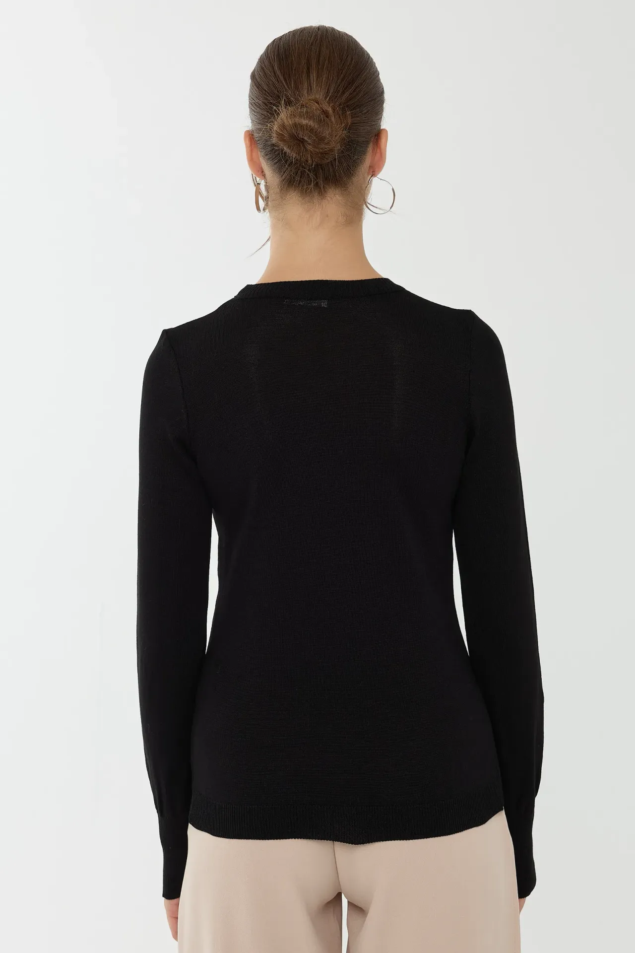 Slim Fit Crew Neck Viscose Top