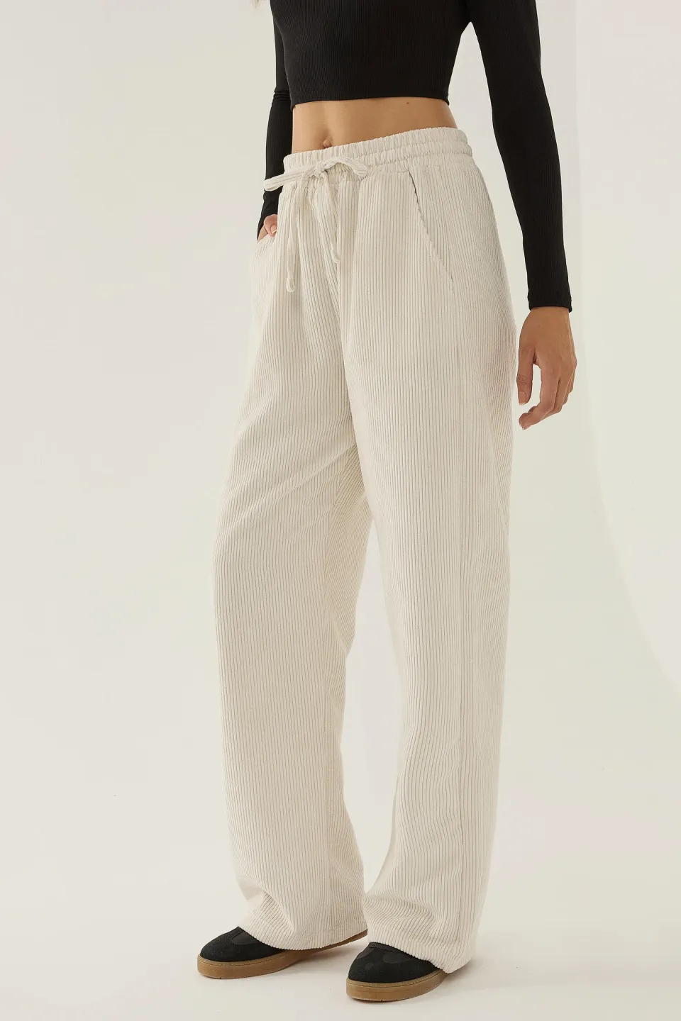 Velvet Elastic Waist Pants