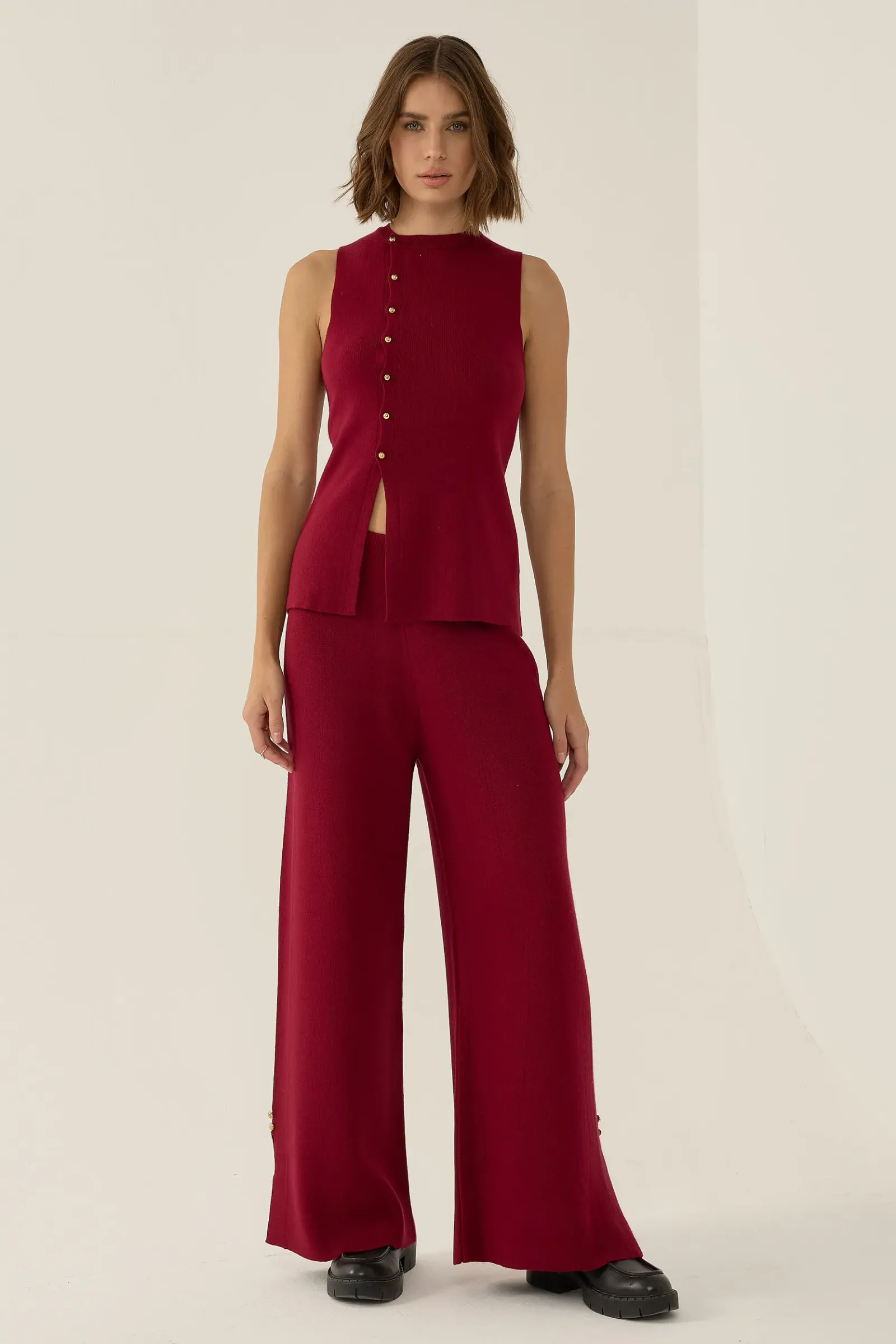 Knitwear Two-Piece Set with Button Detail 3