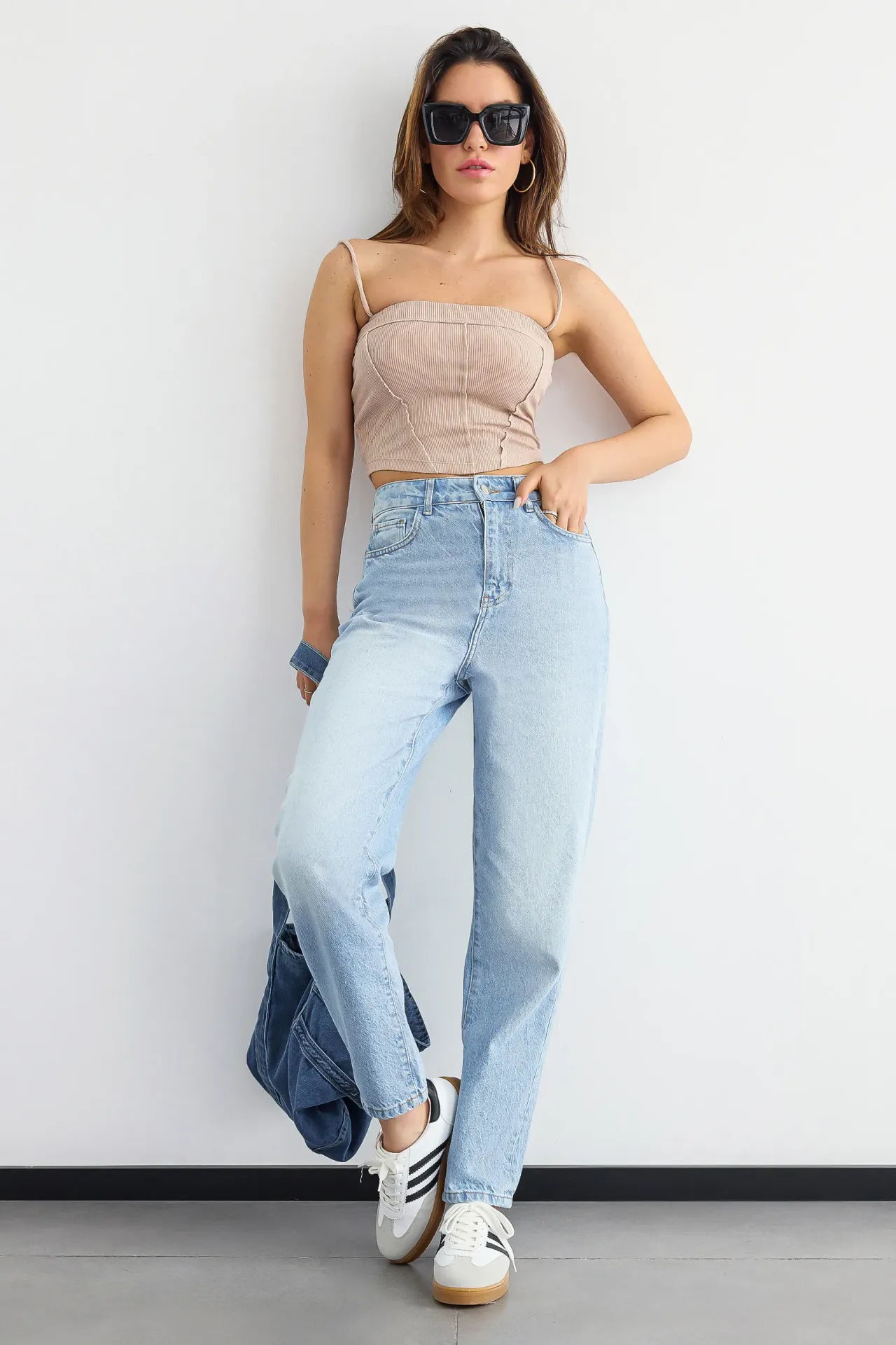 Ribbed Corset Cami Top with Front Seam