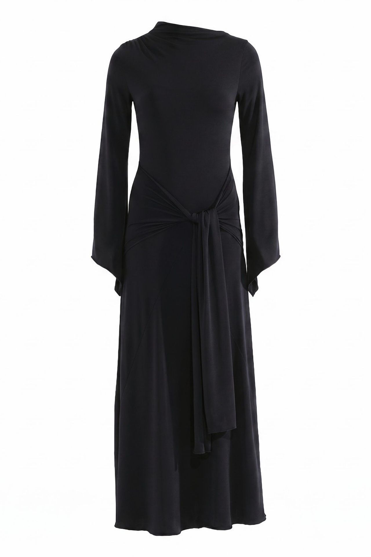 Waist Tie Detail A-Line Sandy Maxi Dress