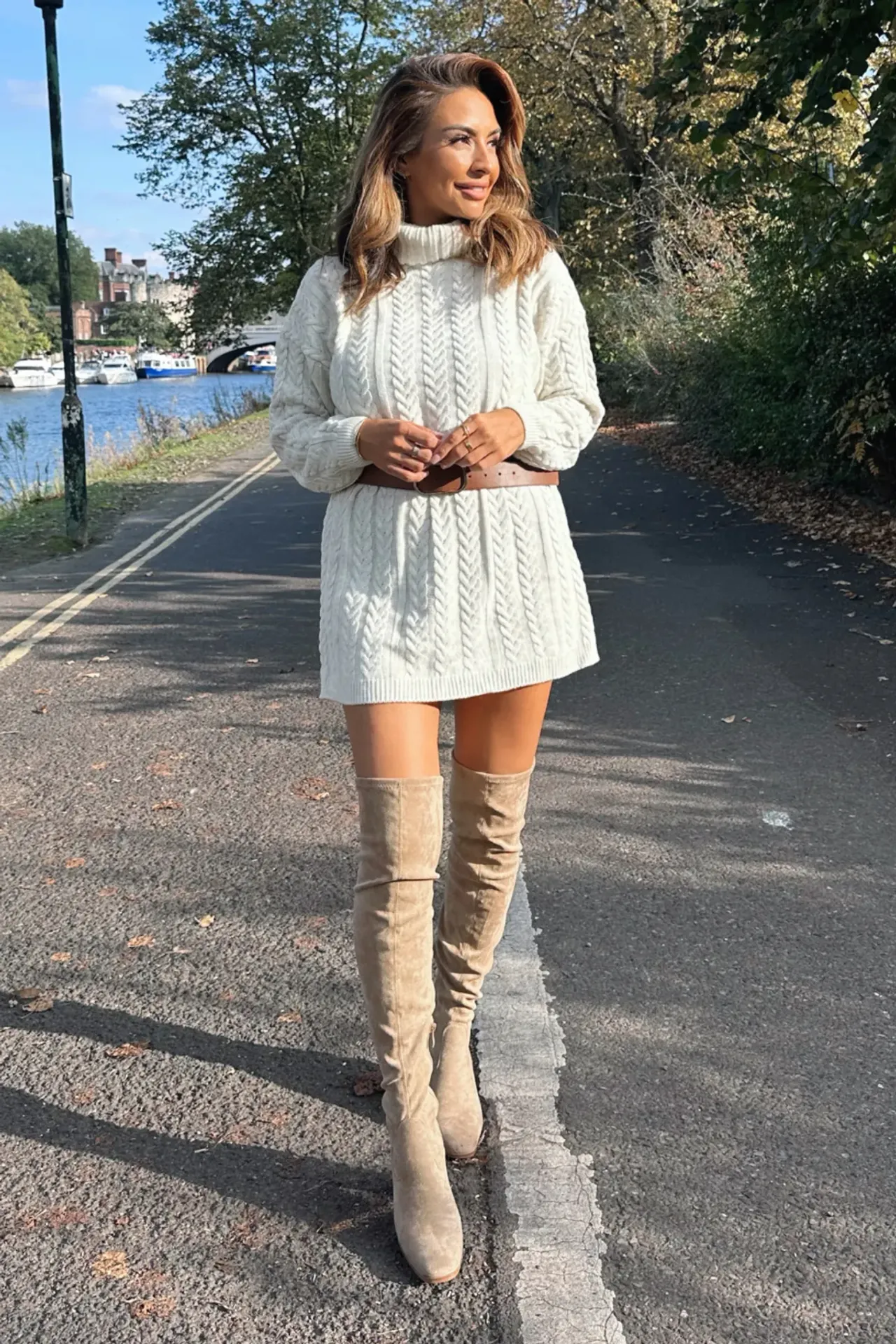 Cable Knit Jumper Dress 