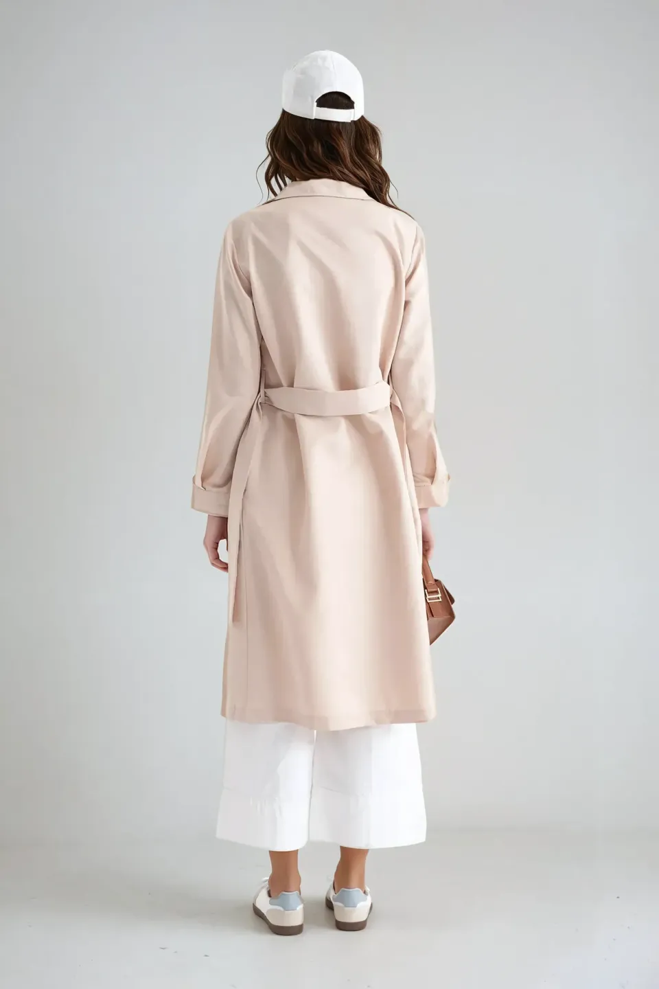 Buttoned Light Trenchcoat with a Belt