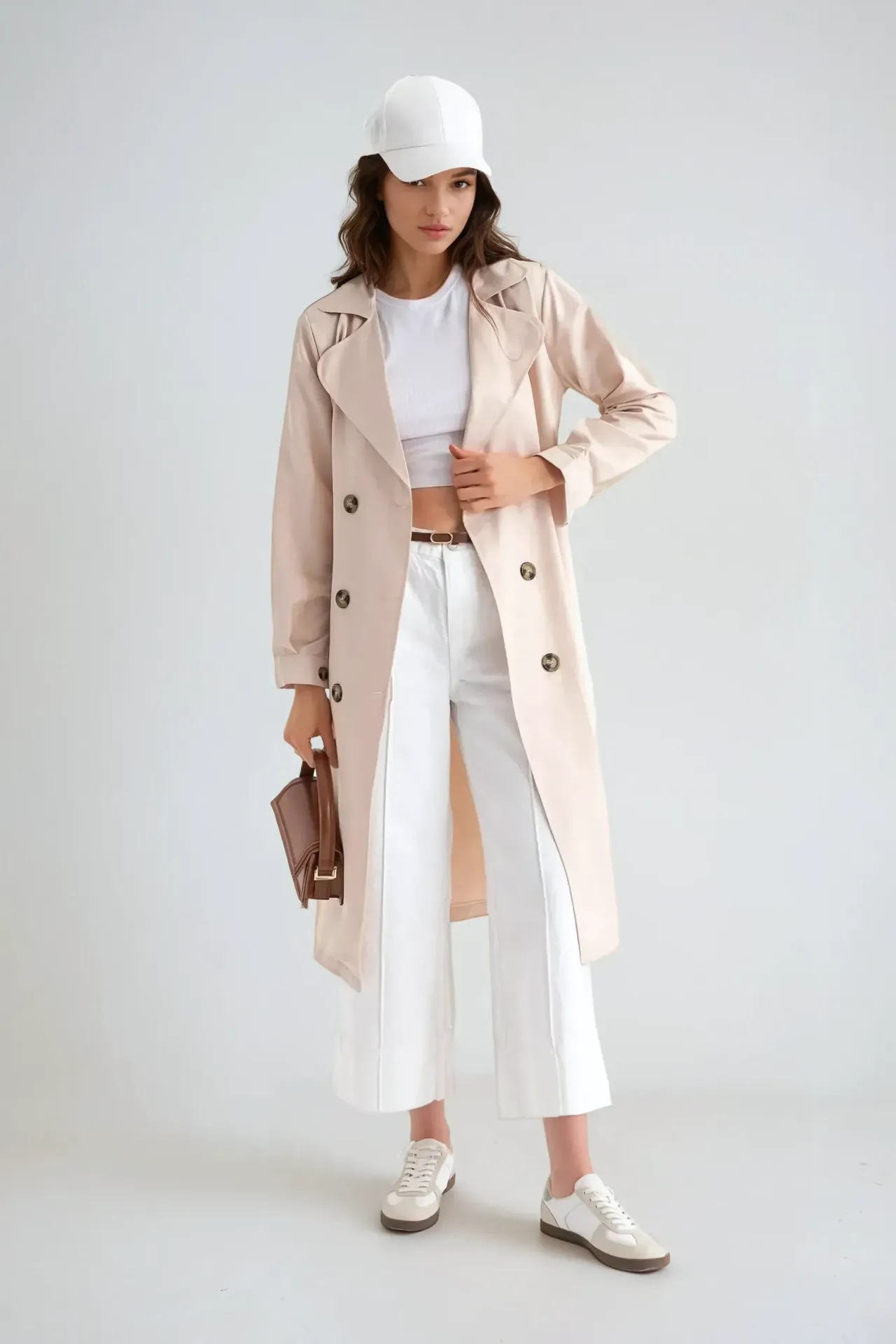 Buttoned Trenchcoat with a Belt