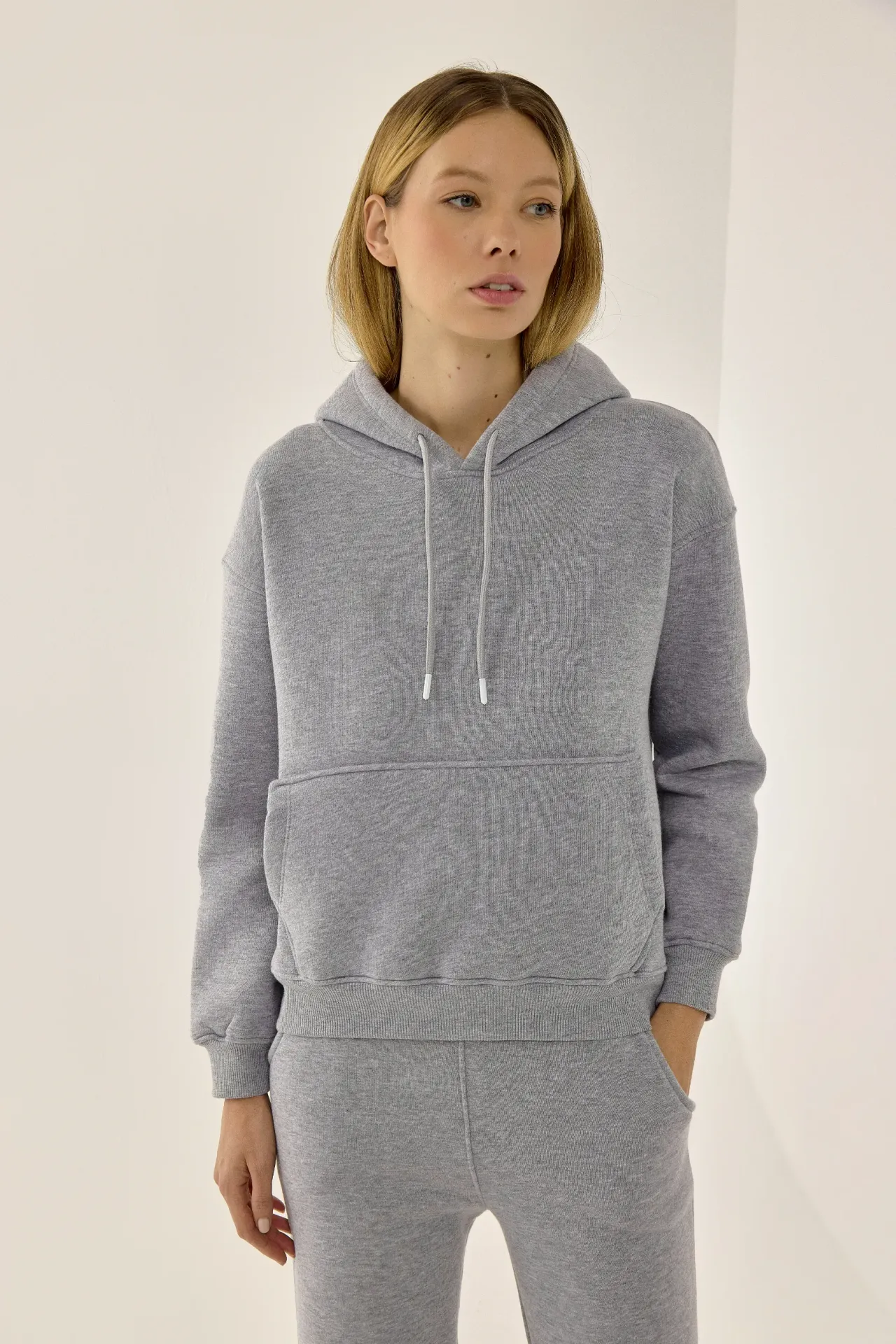 Relaxed Fit Cotton Sweatshirt with Pocket