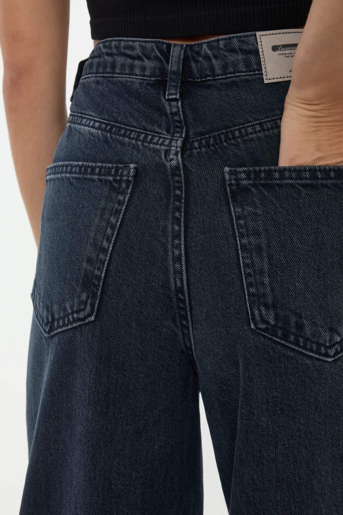 Hiccup Black High Waist Straight Leg Jeans Women