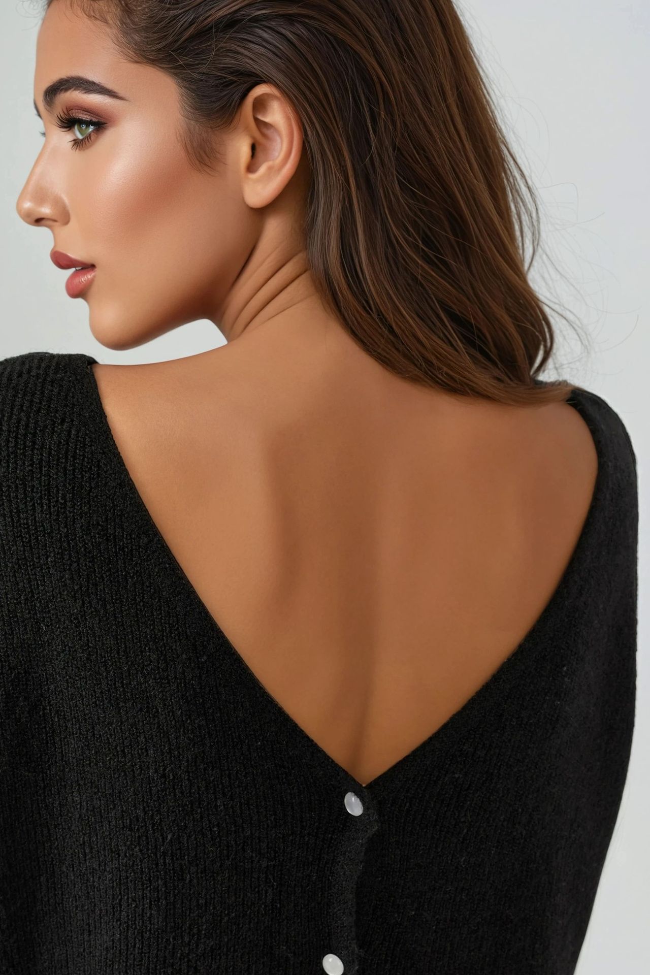 Ultra Soft V-neck Buttoned Dual-use Cardigan 7