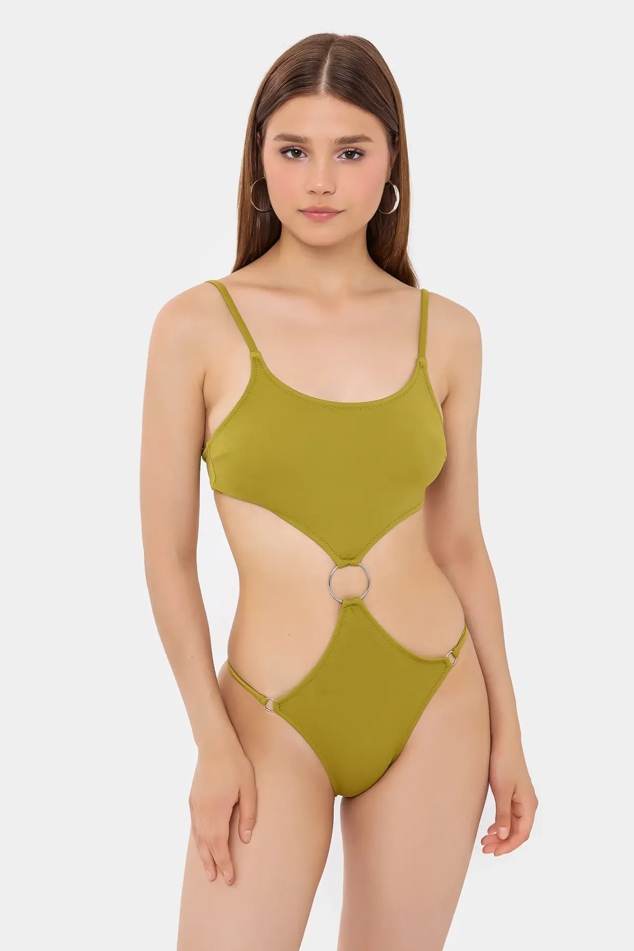 Scoop Neck Cut out Bikini set with a Ring Detail