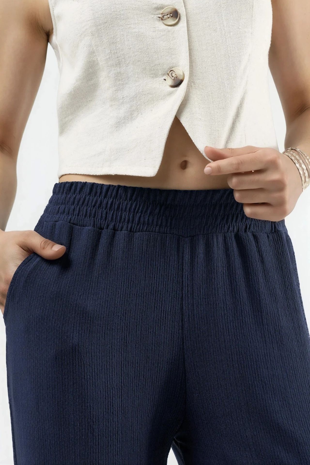 Straight Leg Textured Pants Ellie Collection 5