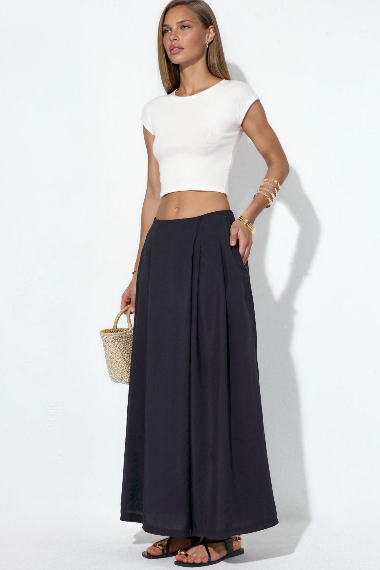Wide Leg Palazzo Modal Pants