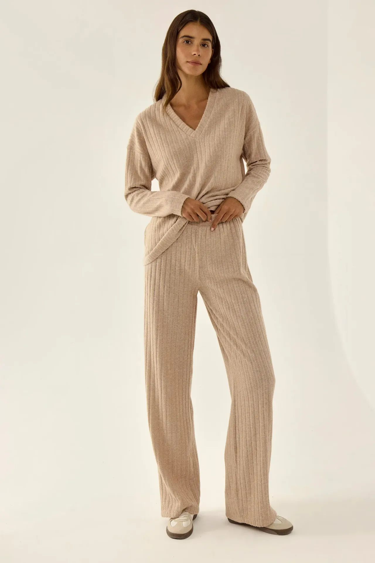 Beige Loungewear Co-ord 