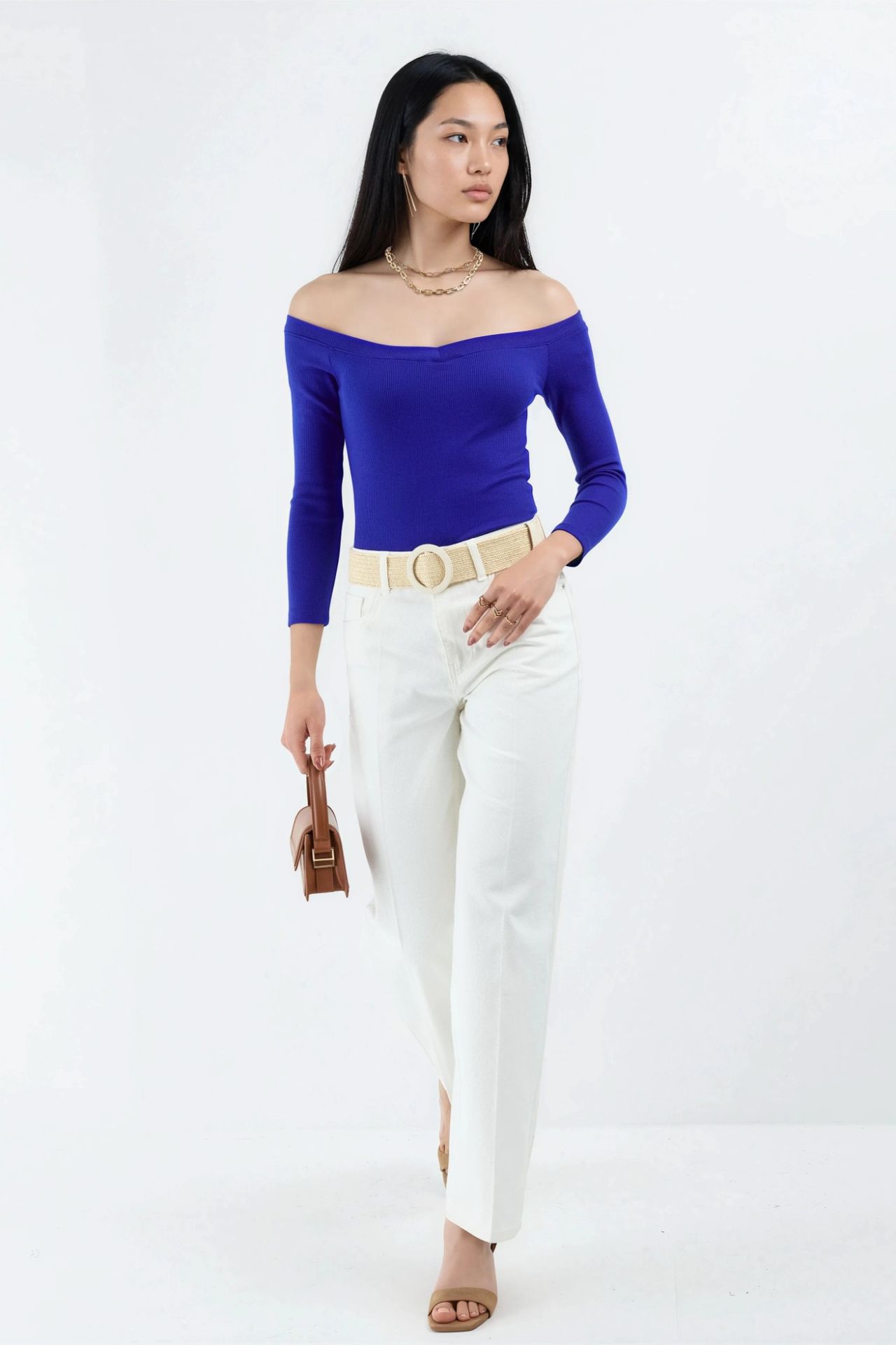 BUSEM Slim Fit Ribbed Crop Blouse 4