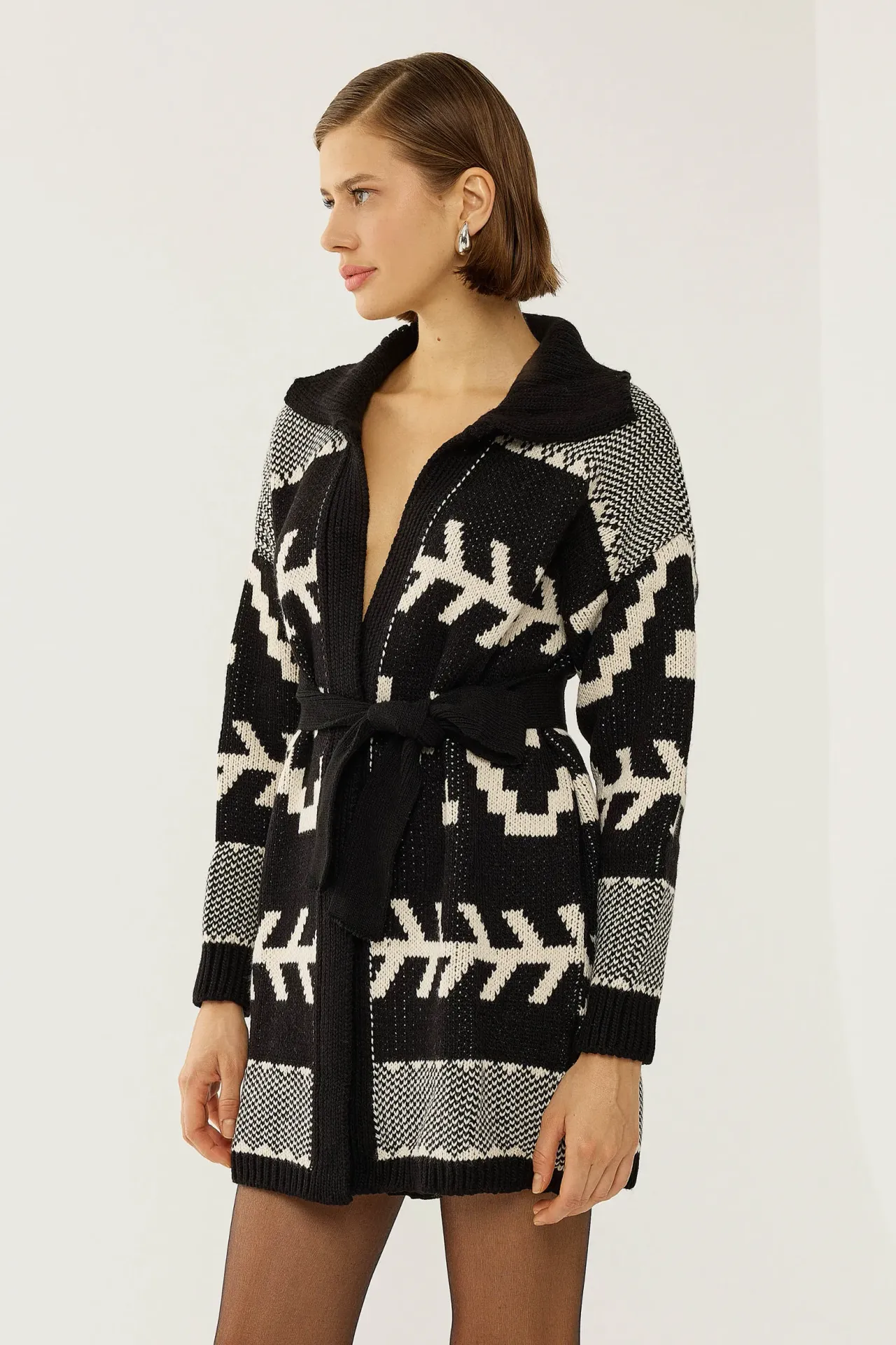 Ethnic Pattern Relaxed Fit Cardigan