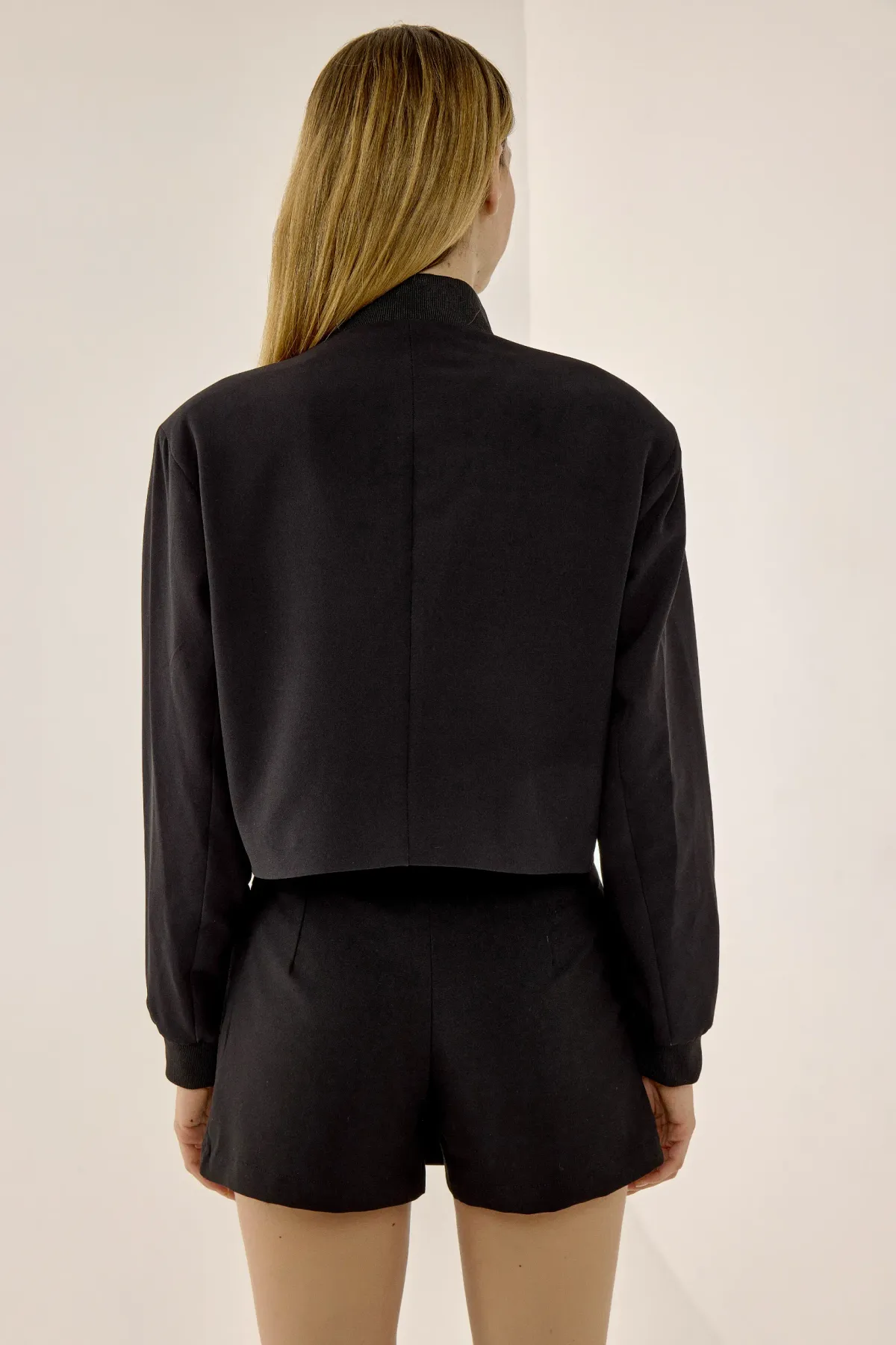 College Collar Double Pocket Cropped Jacket 5