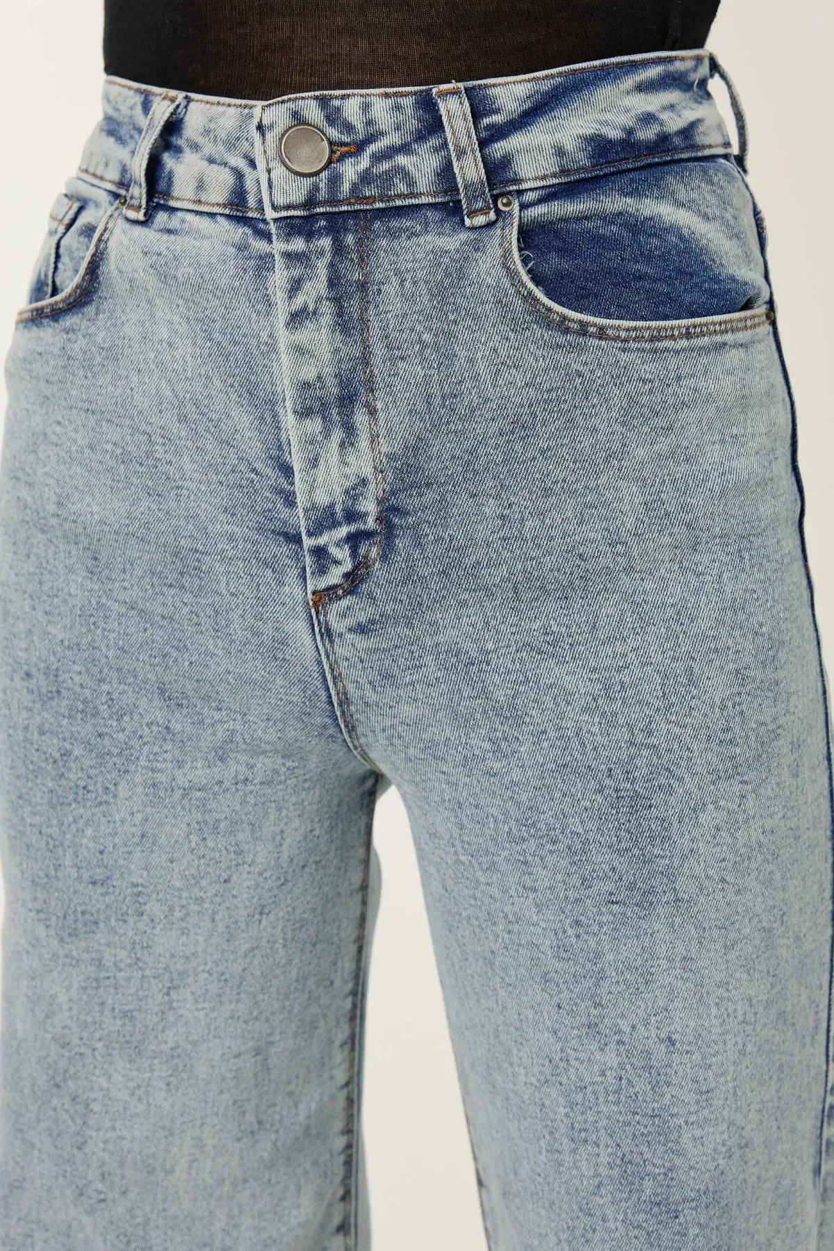 Yüksek Bel Geniş Paça Jean Pantolon 5