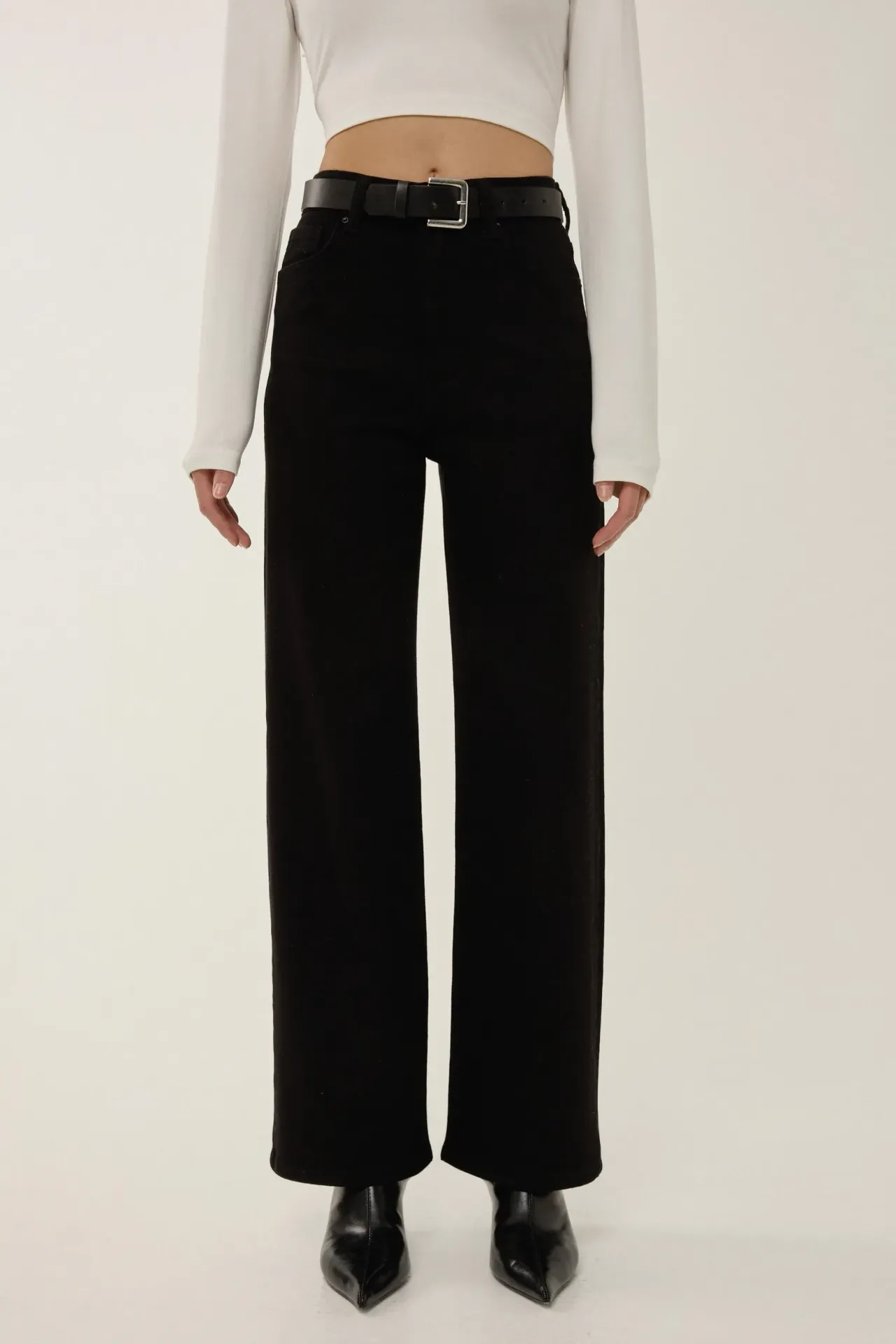 High Waist Straight Leg Denim Jeans