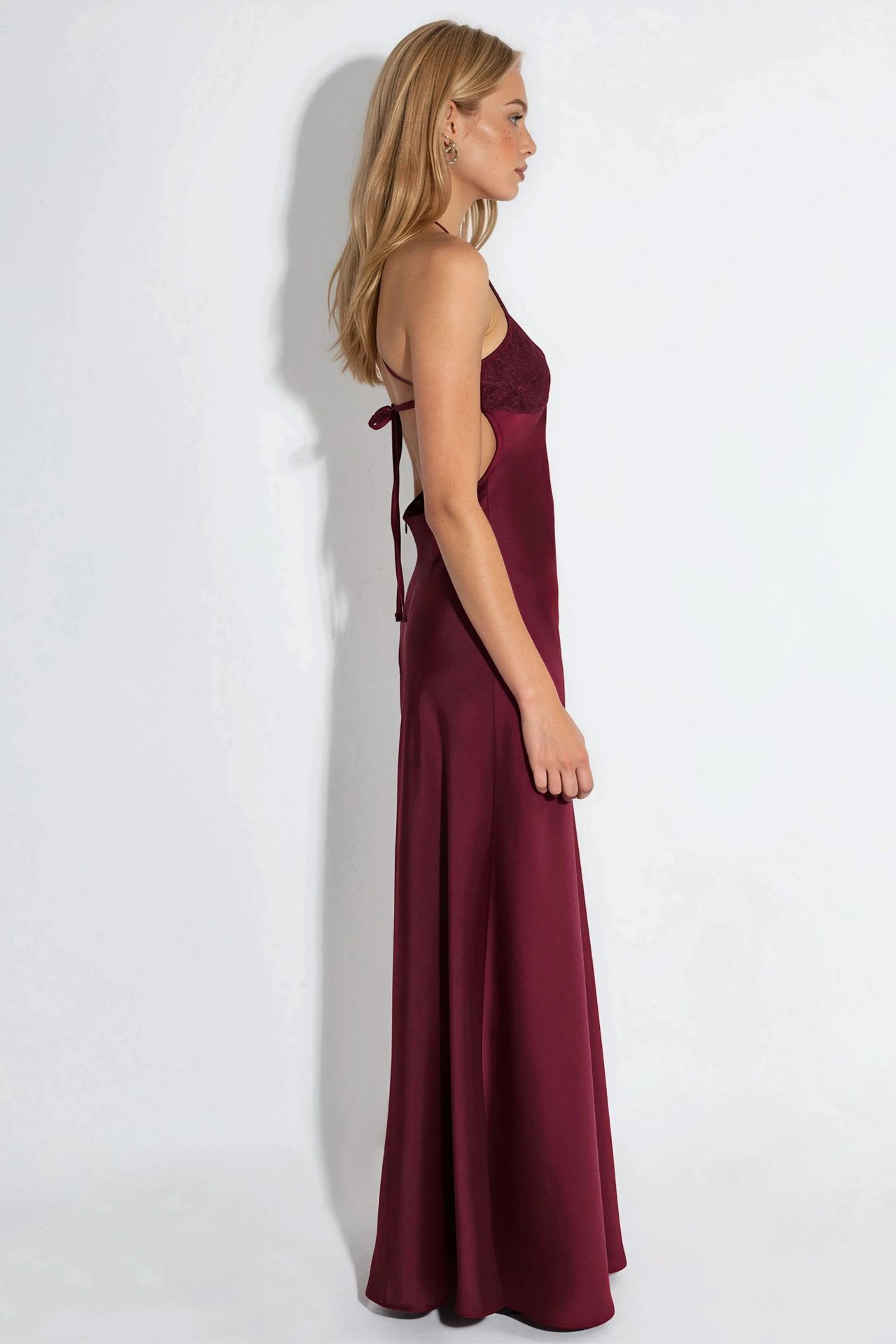 Heart Collar Lace Detail Maxi Dress 4