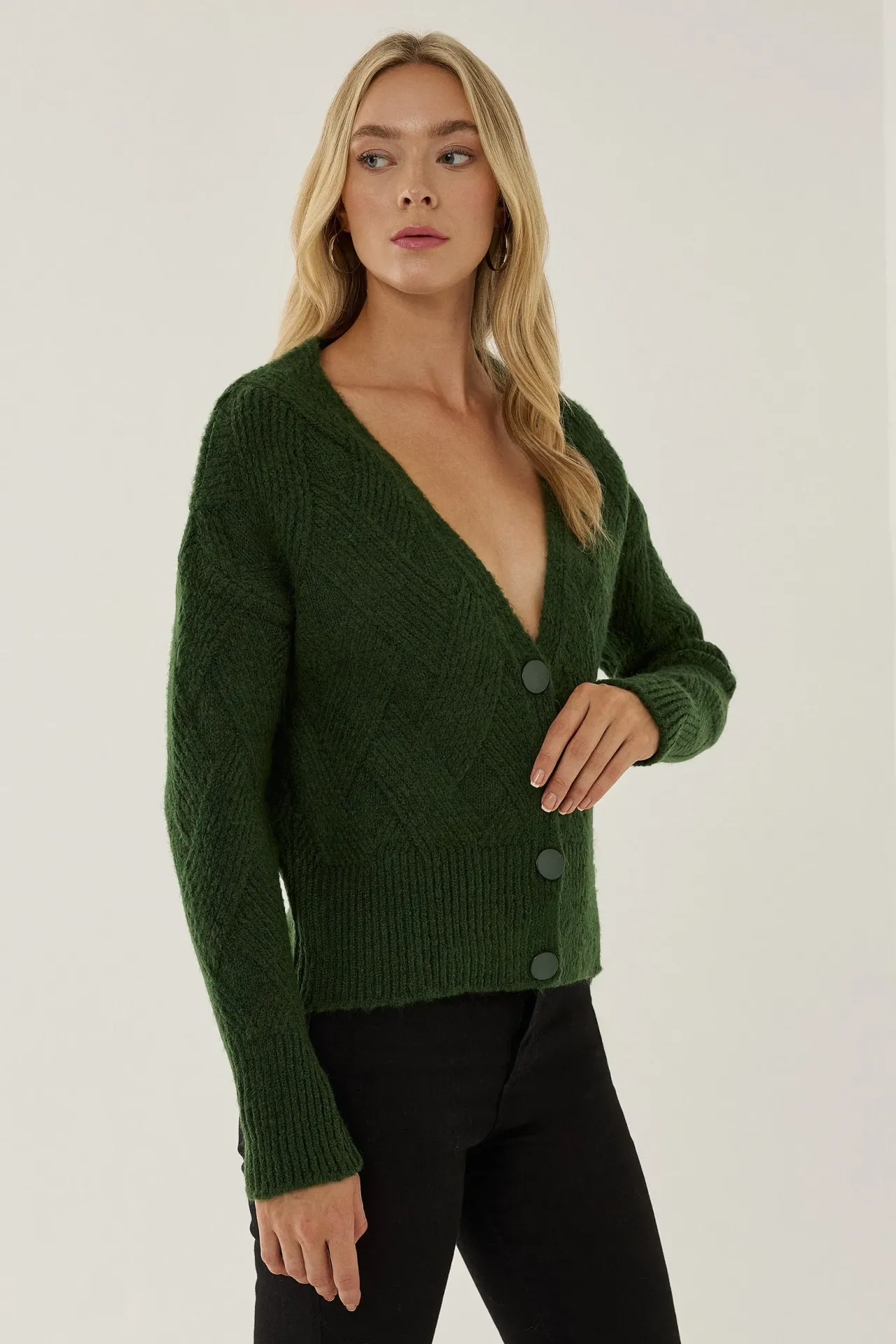 V-Neck Buttoned Knitwear Cardigan