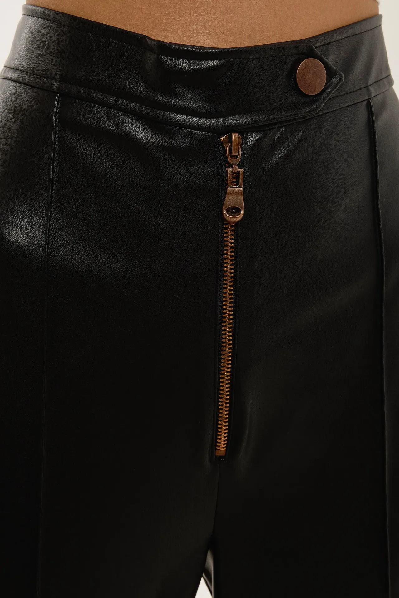 Wide Leg Faux Leather Pants