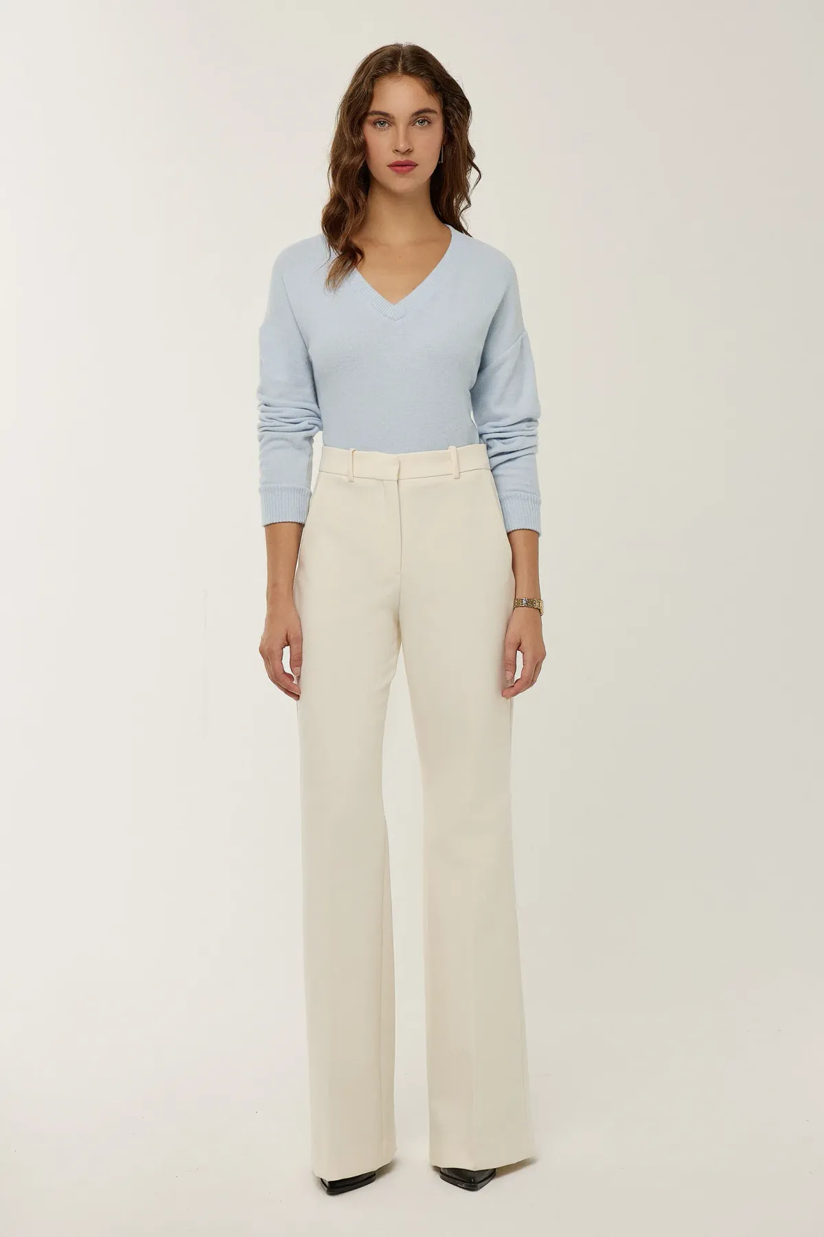 Textured V-Neck Knit Top 2