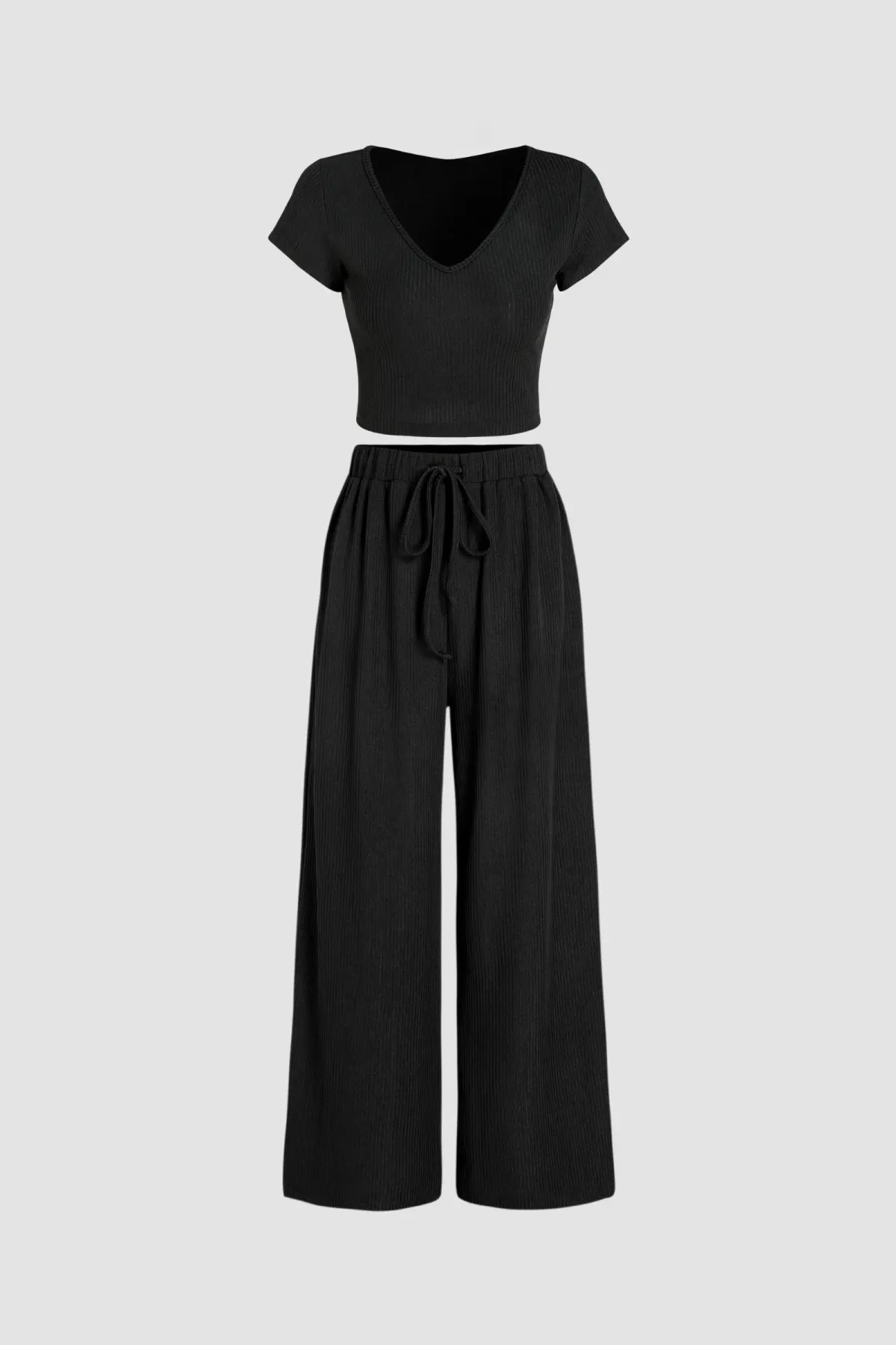 V-Neck Two-Piece Set 1