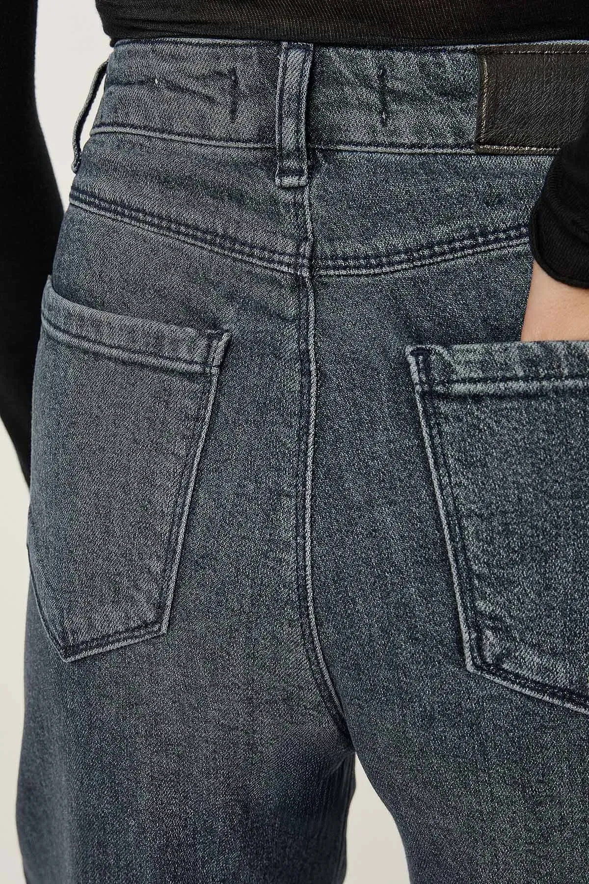 Yüksek Bel Geniş Paça Jean Pantolon 5