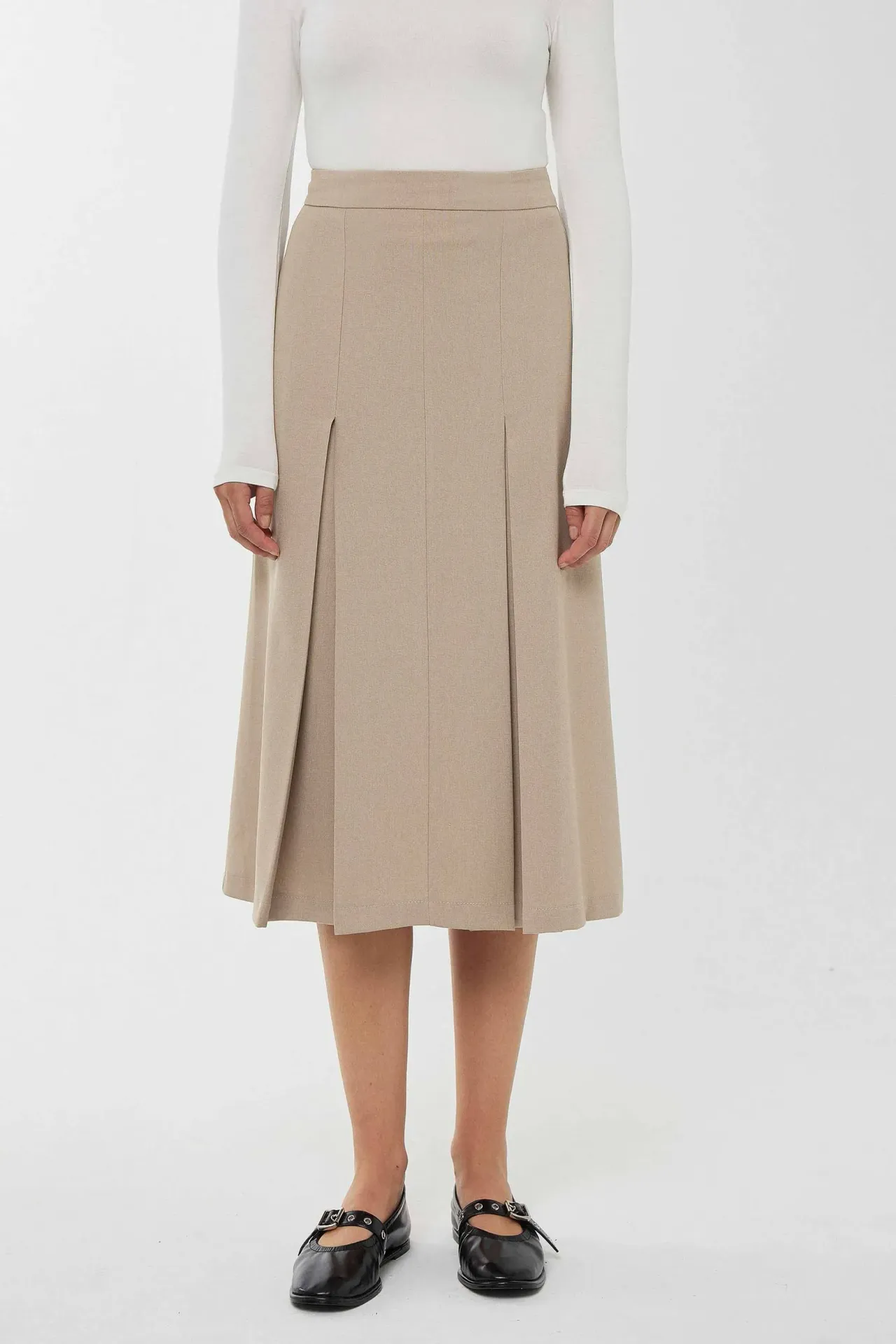 High Waist A-Form Midi Skirt