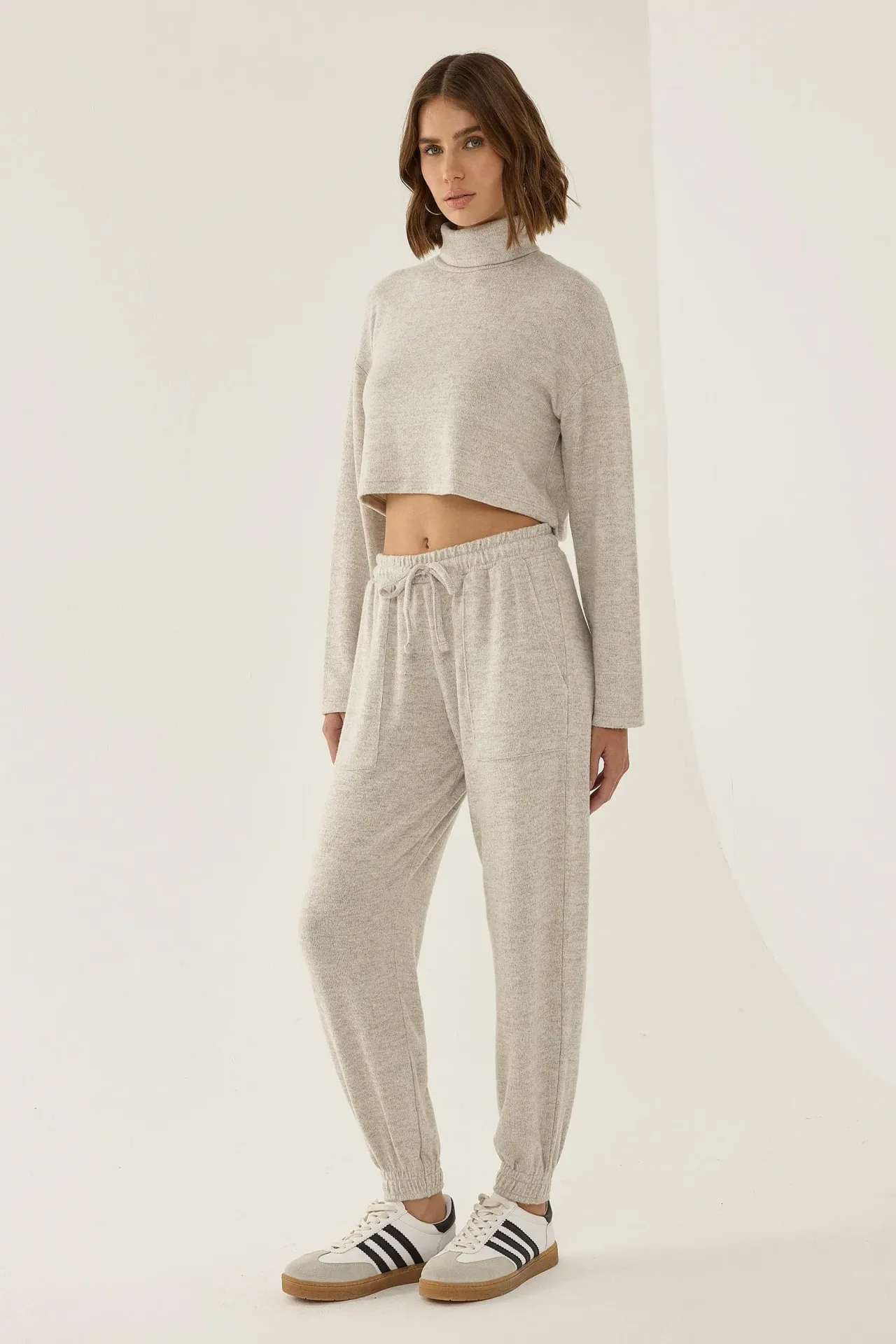 Elastic Waist Knitted Sweatpants