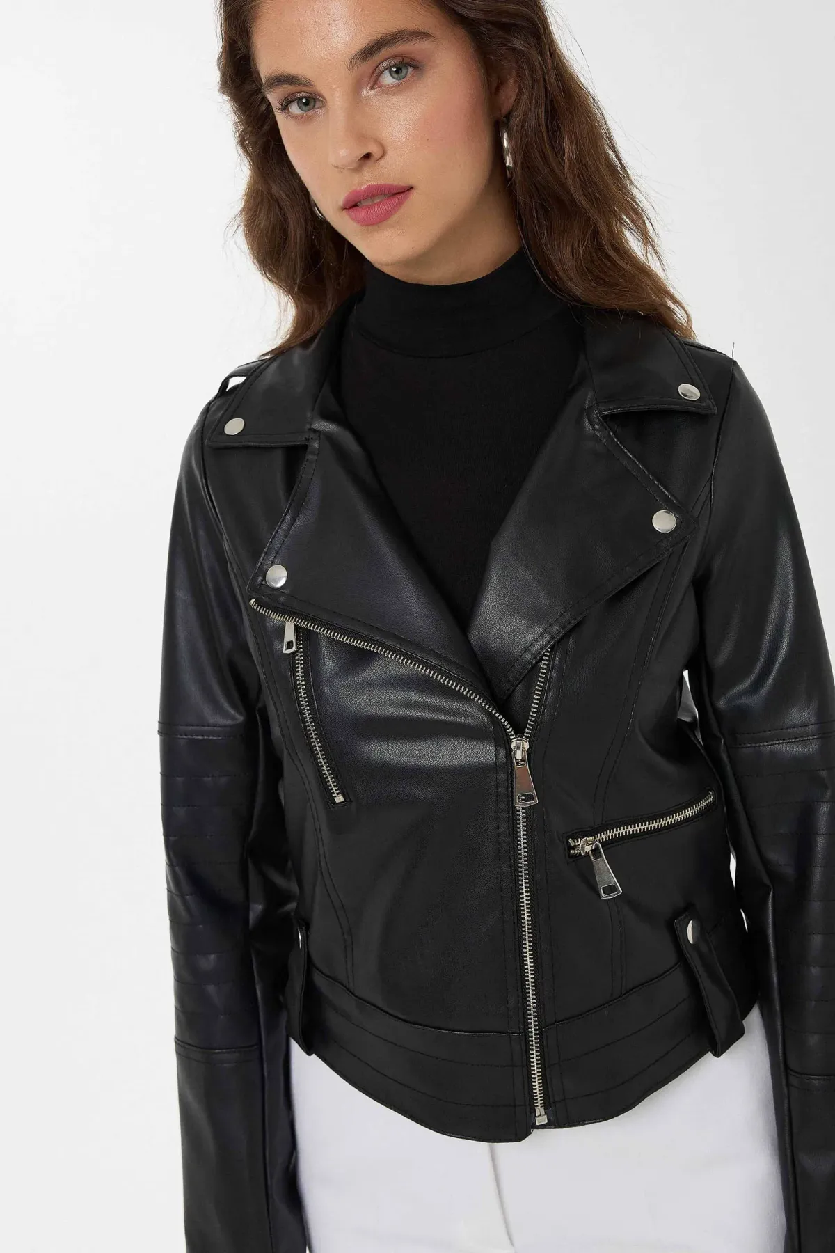 Faux Leather Biker Jacket 5